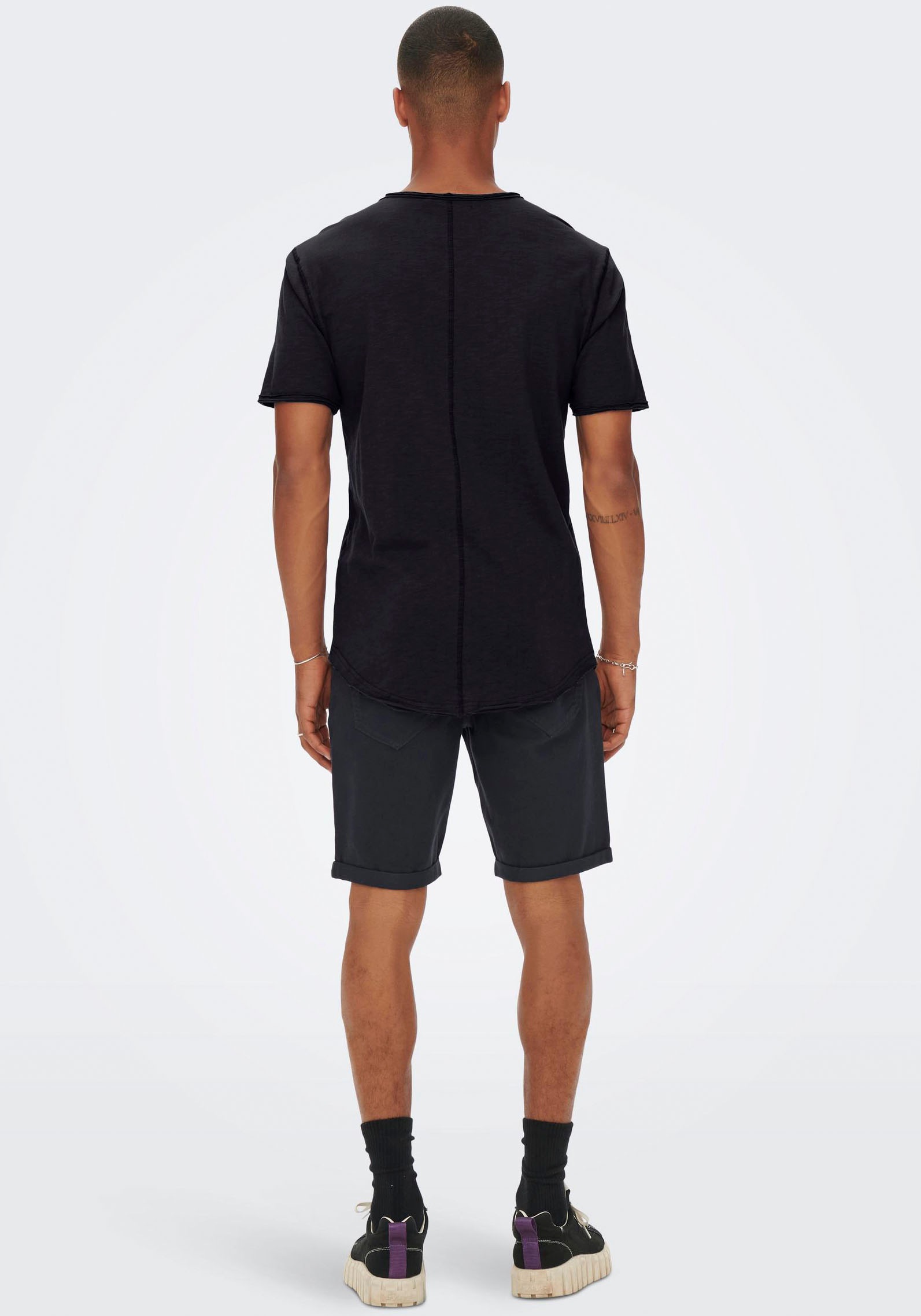 Only & Sons Herren Rundhals T-Shirt ONSBENNE LONGY - Regular Fit günstig online kaufen