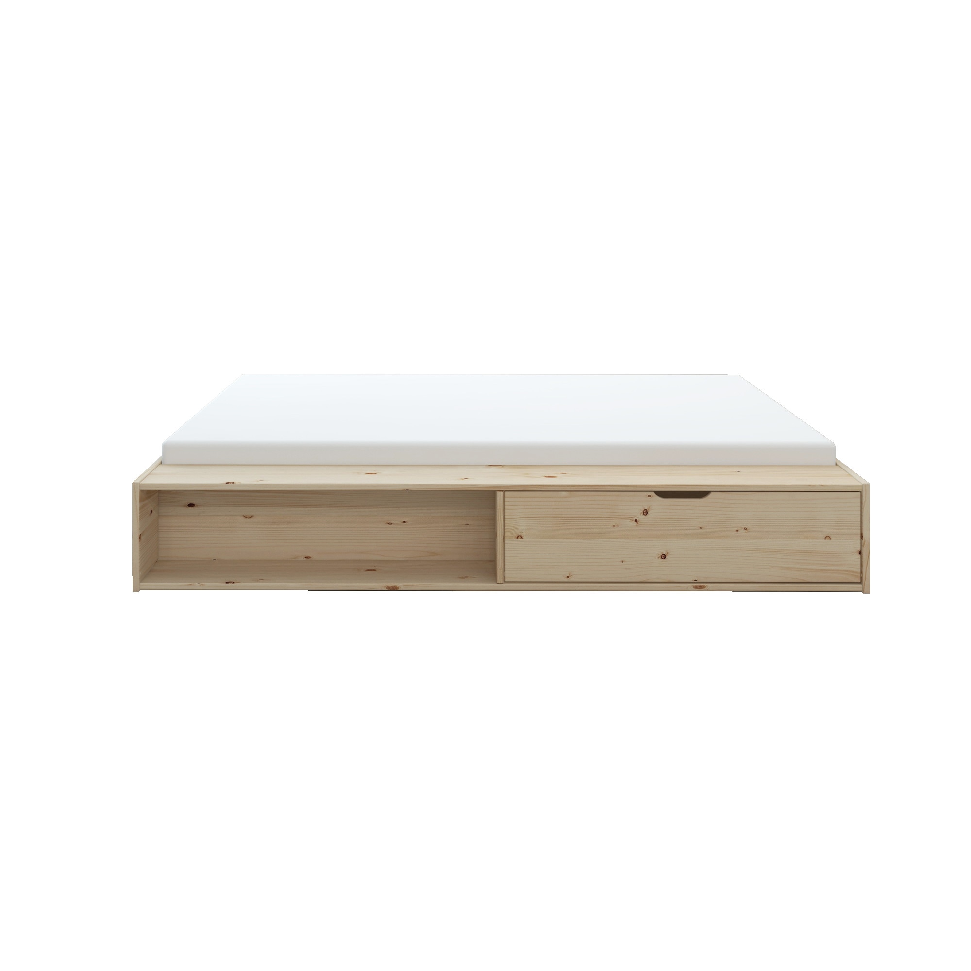 Home affaire Stauraumbett »Erno, Massivholzbett, Futonbett, 275KG belastbar«, (Breite/ Belastbarkeit: 120cm/275 KG, 180cm/275 KG), mit Lattenrost, Massivholz, FSC® zertifiziert, viel Stauraum + Ablagen