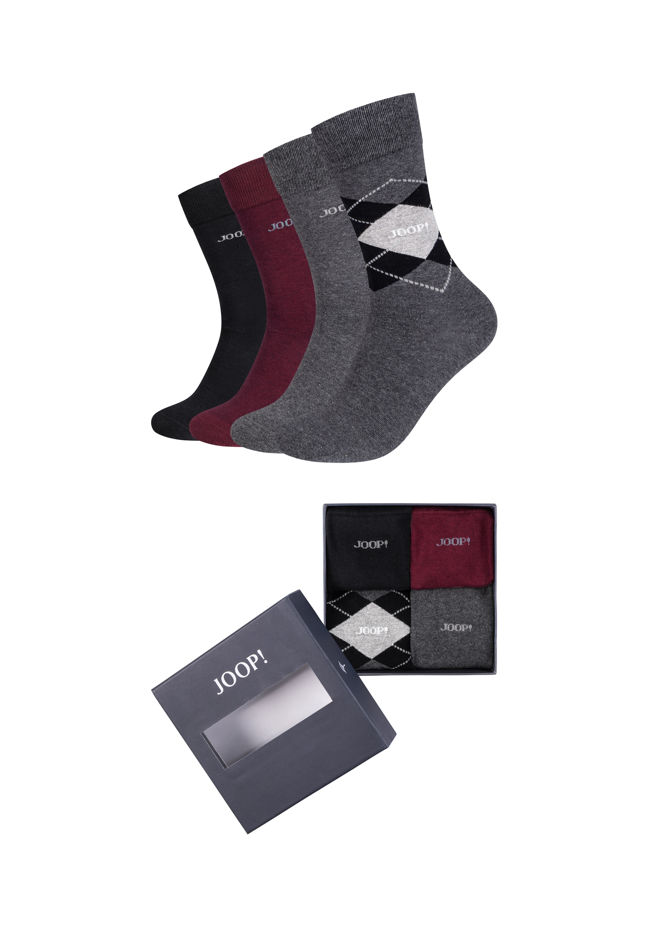JOOP Socken "premium essentials", (4 Paar), mit elastischem Bund günstig online kaufen