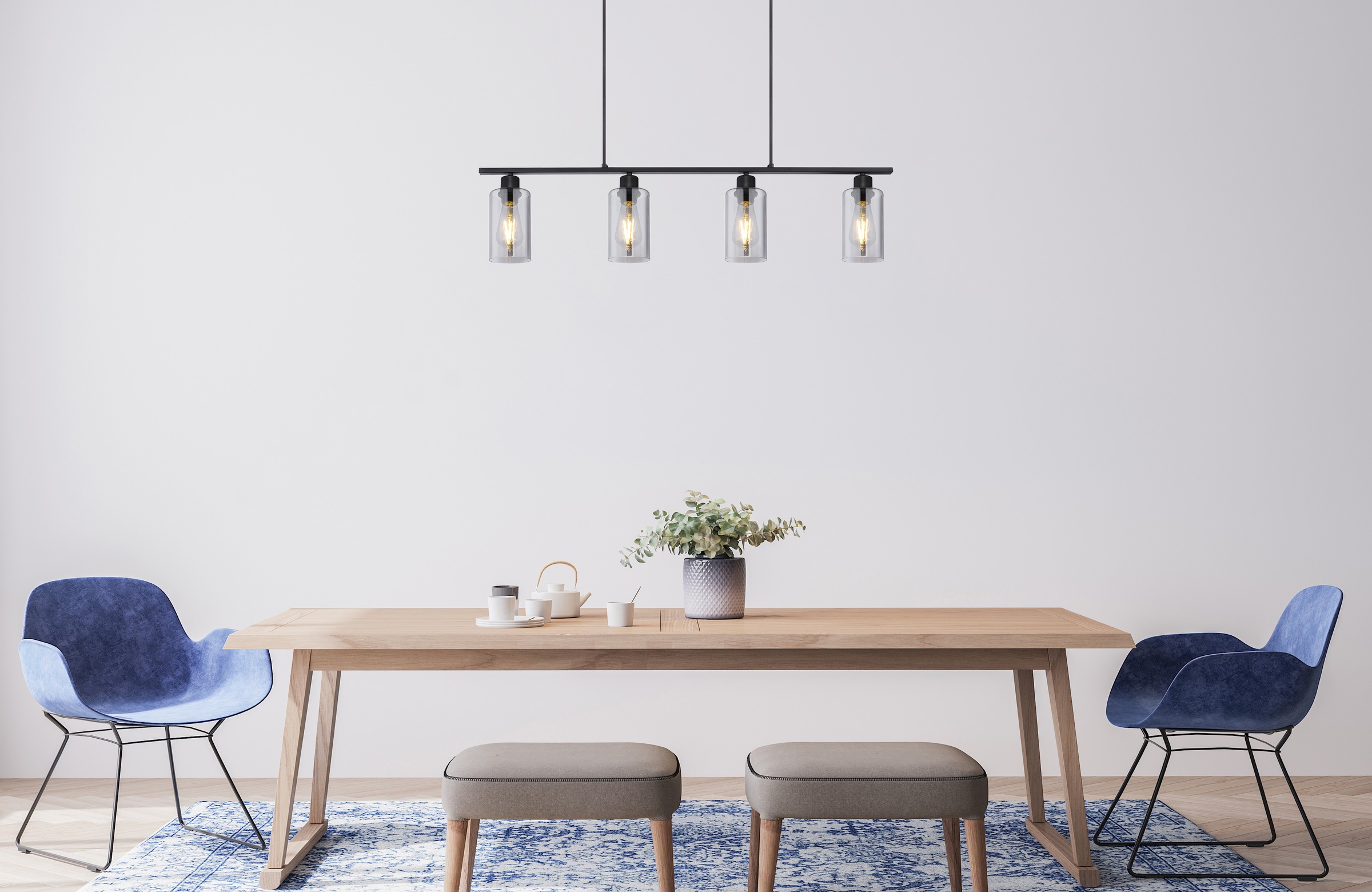 GLOBO LIGHTING Hängeleuchte »HADERA« E27 1 Stk. Hängeleuchte Schwarz, Rauchglas, höhenkürzbar, E27