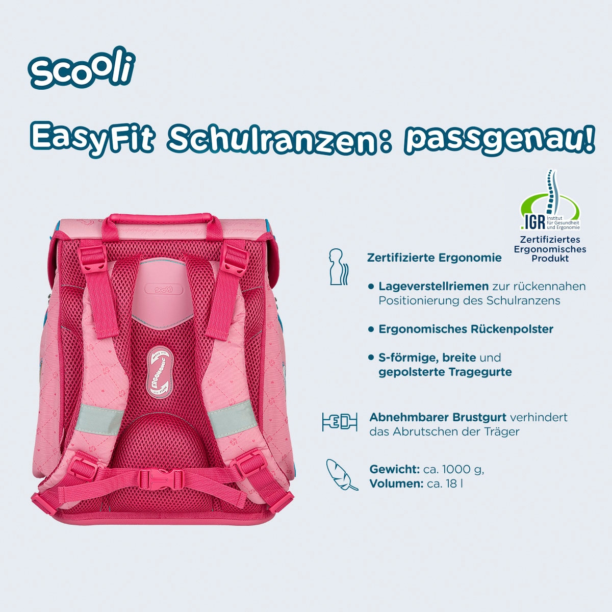 Scooli Schulranzen »EasyFit, Bibi & Tina«, Reflektoren