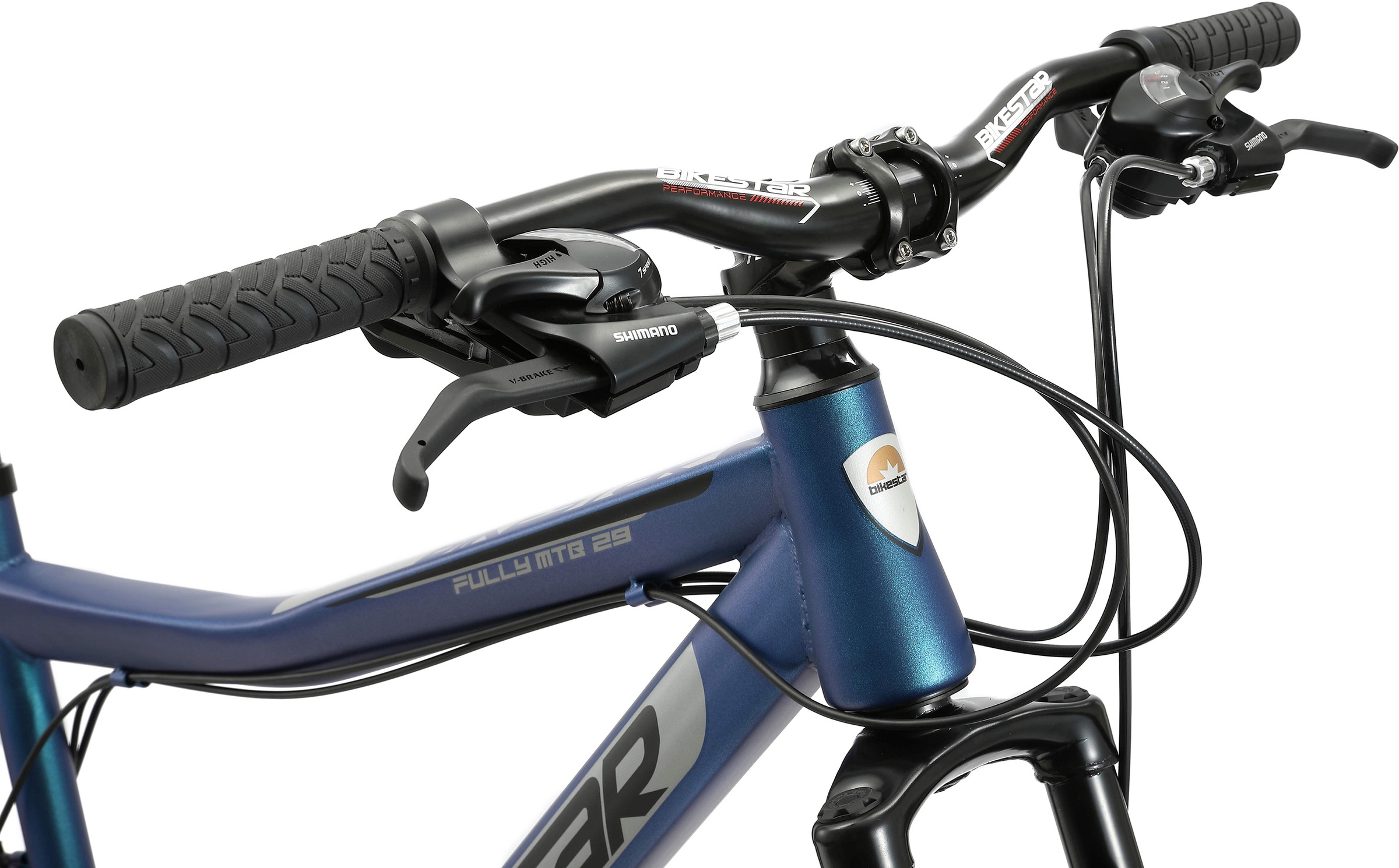 Bikestar Mountainbike, 21 Gang, Shimano, RD-TY300 Schaltwerk, Kettenschaltung, für Damen und Herren, Kettenschaltung