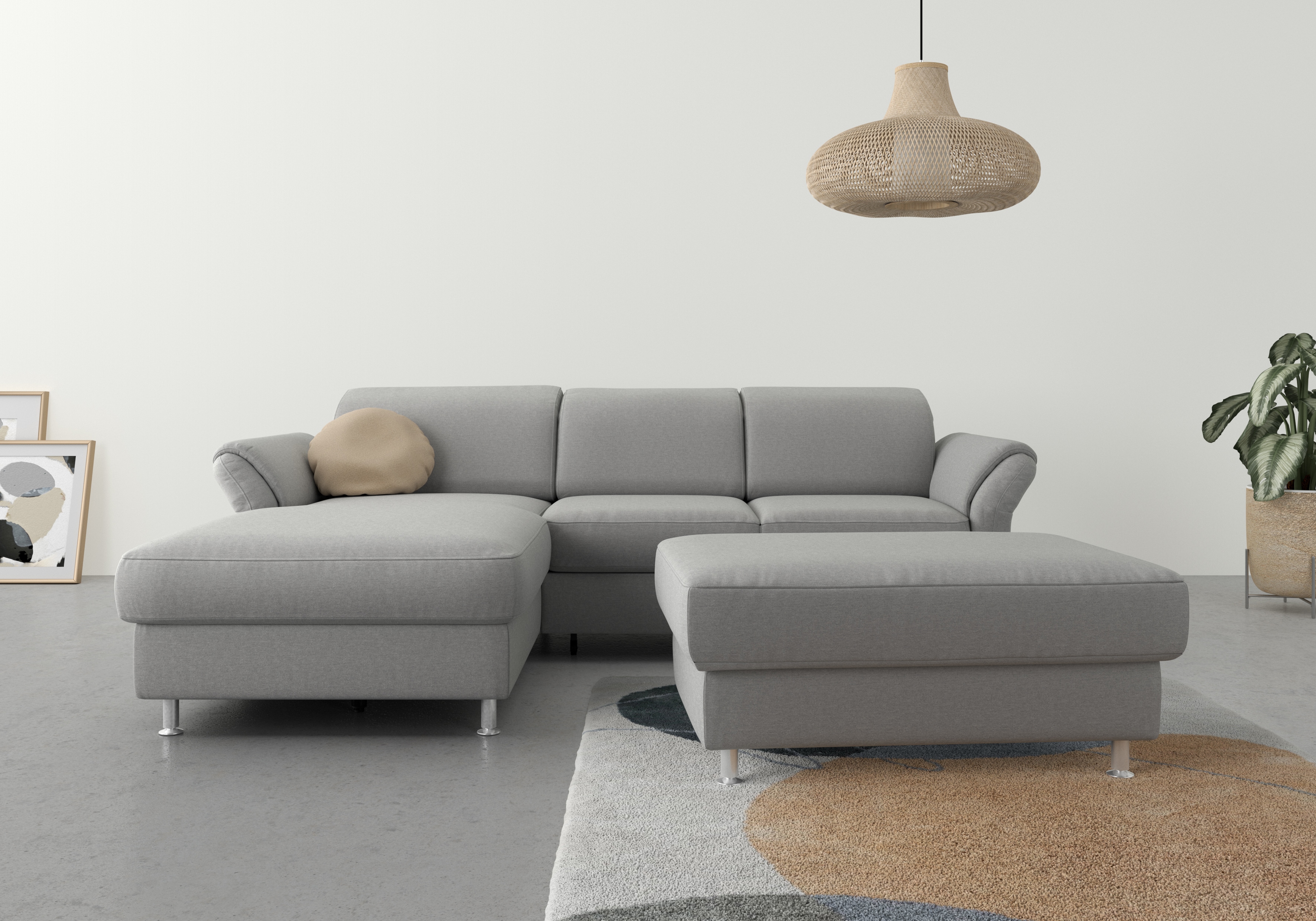 sit&more Ecksofa "Apulia L-Form" wahlweise Schlaffunktion, Bettkasten und Kopf- und Armteilverstellung