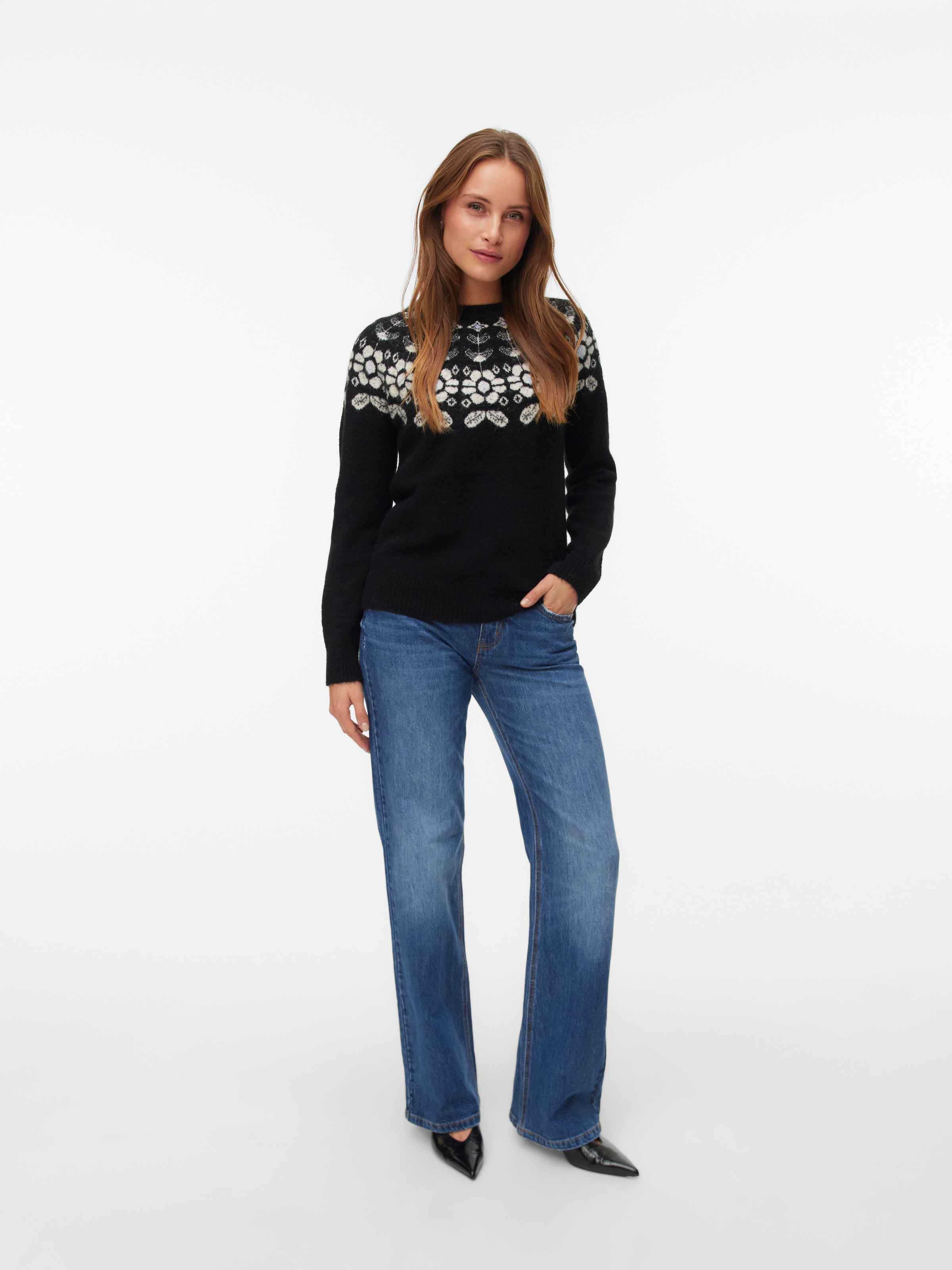 Vero Moda Strickpullover »VMSIMONE LS NORDIC PULLOVER GA REP BOO«