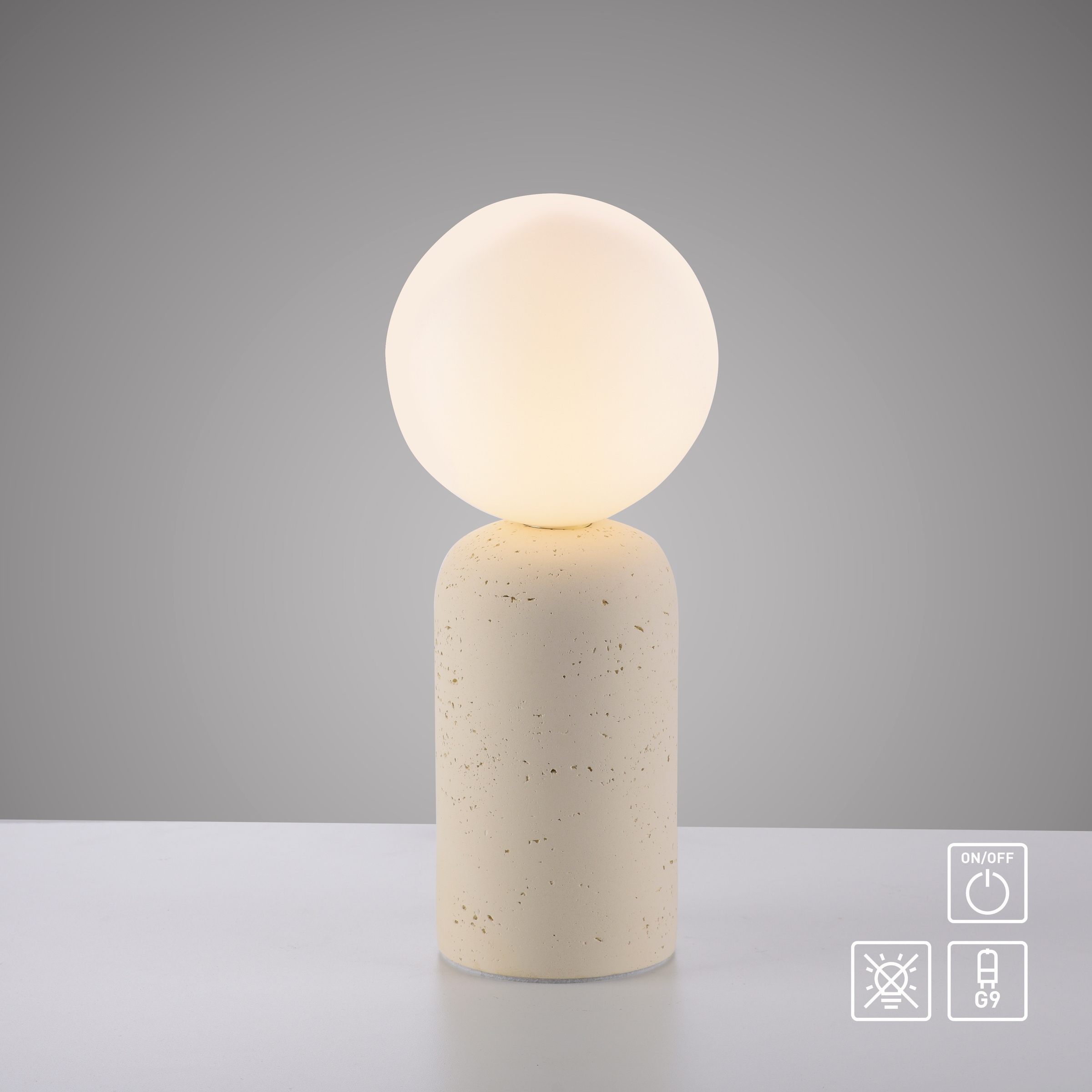 SCHÖNER WOHNEN-Kollektion LED Tischleuchte »TRAVENTA« G9 1 Stk. SCHÖNER WOHNEN Kollektion, Travertinoptik, Downlight