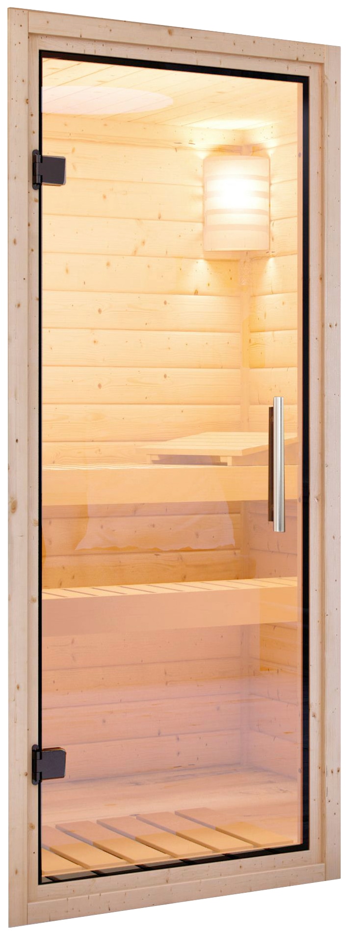 Karibu Sauna »Nanna«, (Set), 3,6-kW-Plug & Play Ofen mit externer Steuerung