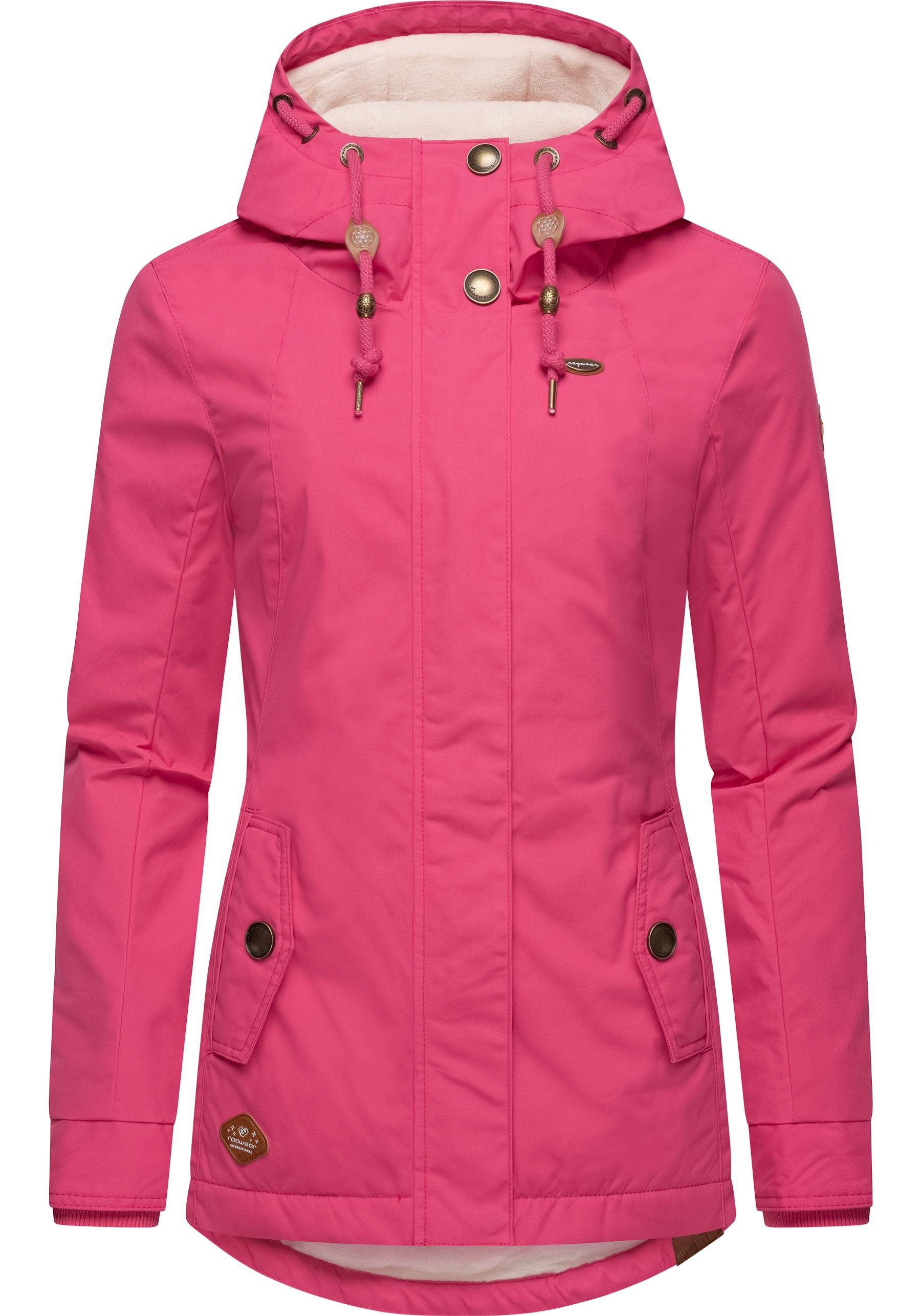 Winterjacke RAGWEAR "Monade", Damen, Gr. M (38), pink (fuchsia), Obermaterial: 65% Polyester, 35% Baumwolle; Futter: 100% Polyester; Wattierung: 100% Polyester, figurbetont Po-bedeckend, verstellbar Rippstrickbündchen mit Druckknopf, Jacken Winterjacke, D