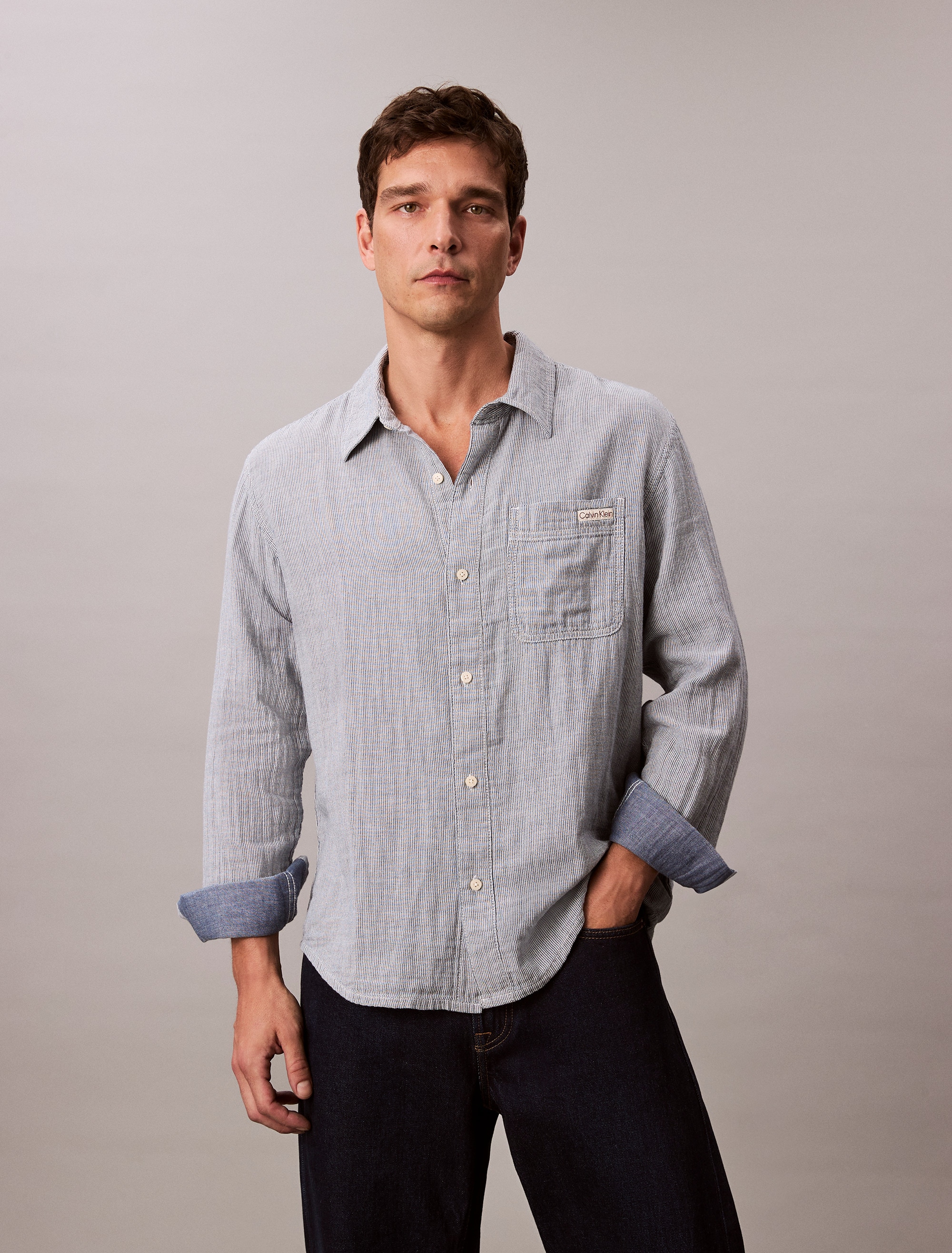 Calvin Klein Jeans Langarmhemd "CASUAL CLASSIC", Mit Rundhalsausschnitt günstig online kaufen