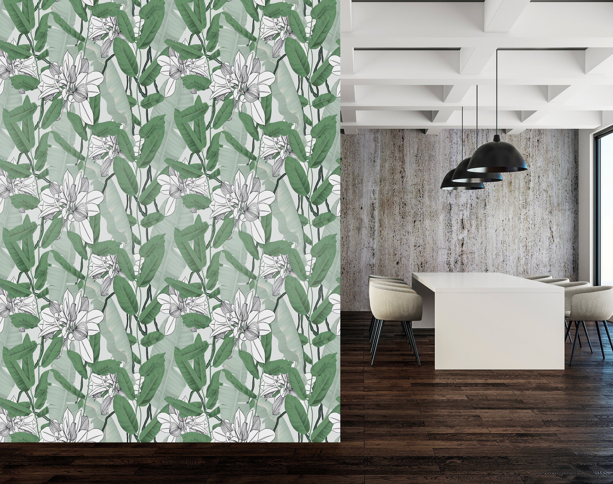 queence Vinyltapete »Conny« Motiv | bedruckt | botanisch | floral | gemustert | natürlich glatt 90x250cm, selbstklebend, kinderleichte Anbringung, , Sticker