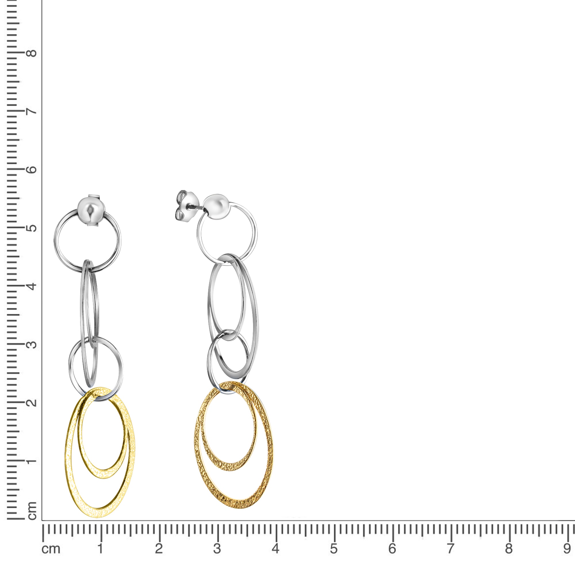 CELESTA Paar Ohrhänger »Silber 925 zweifarbig glanz / diamantiert 60mm lang«