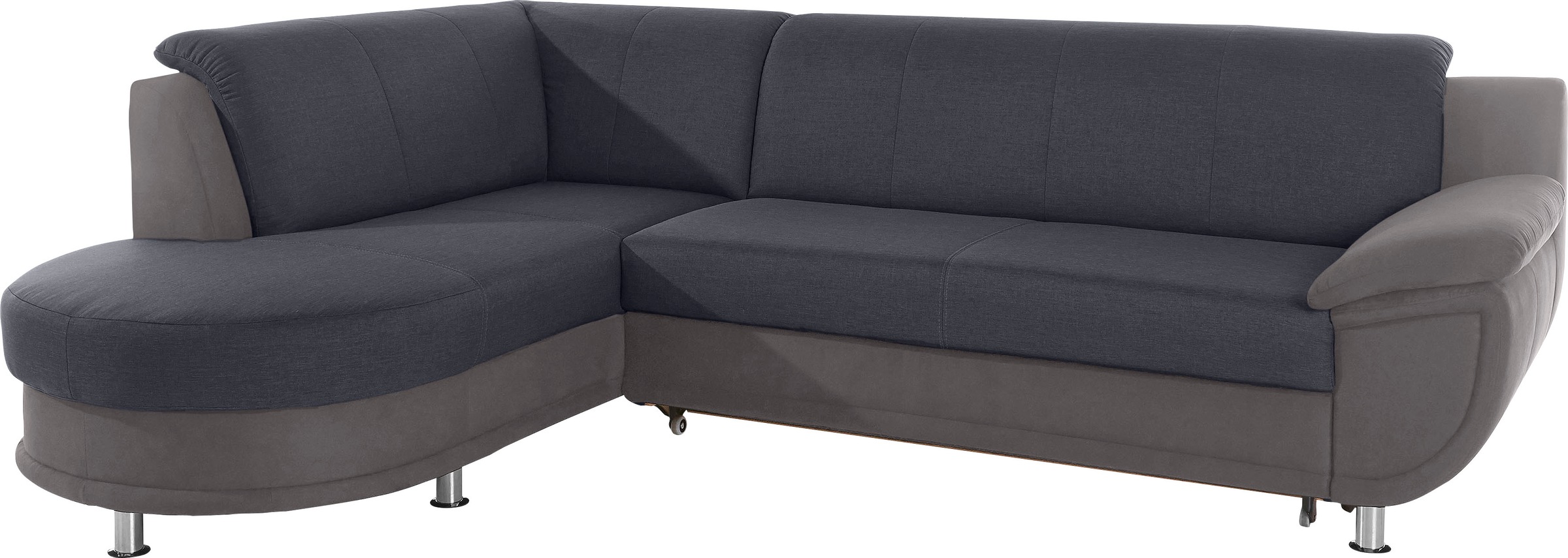 TRENDMANUFAKTUR Ecksofa »Rondo 3, zeitlos und bequem, Materialmix, breite Armlehnen, L-Form«, wahlweise mit Federkern für mehr Komfort, wahlweise mit Bettfunktion