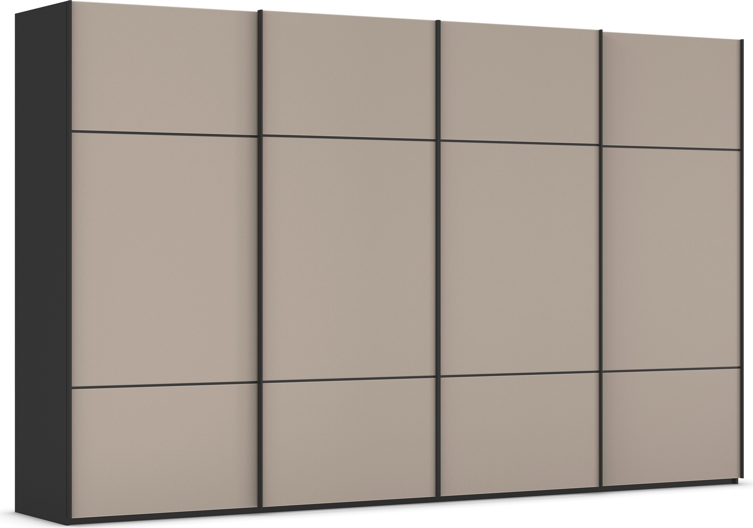 rauch "Kleiderschrank Schrank Garderobe Schlafzimmerschrank SCALE-TRIO" edle dreigeteilte Front mit 2 Zierleisten Glasfront MADE IN GERMANY
