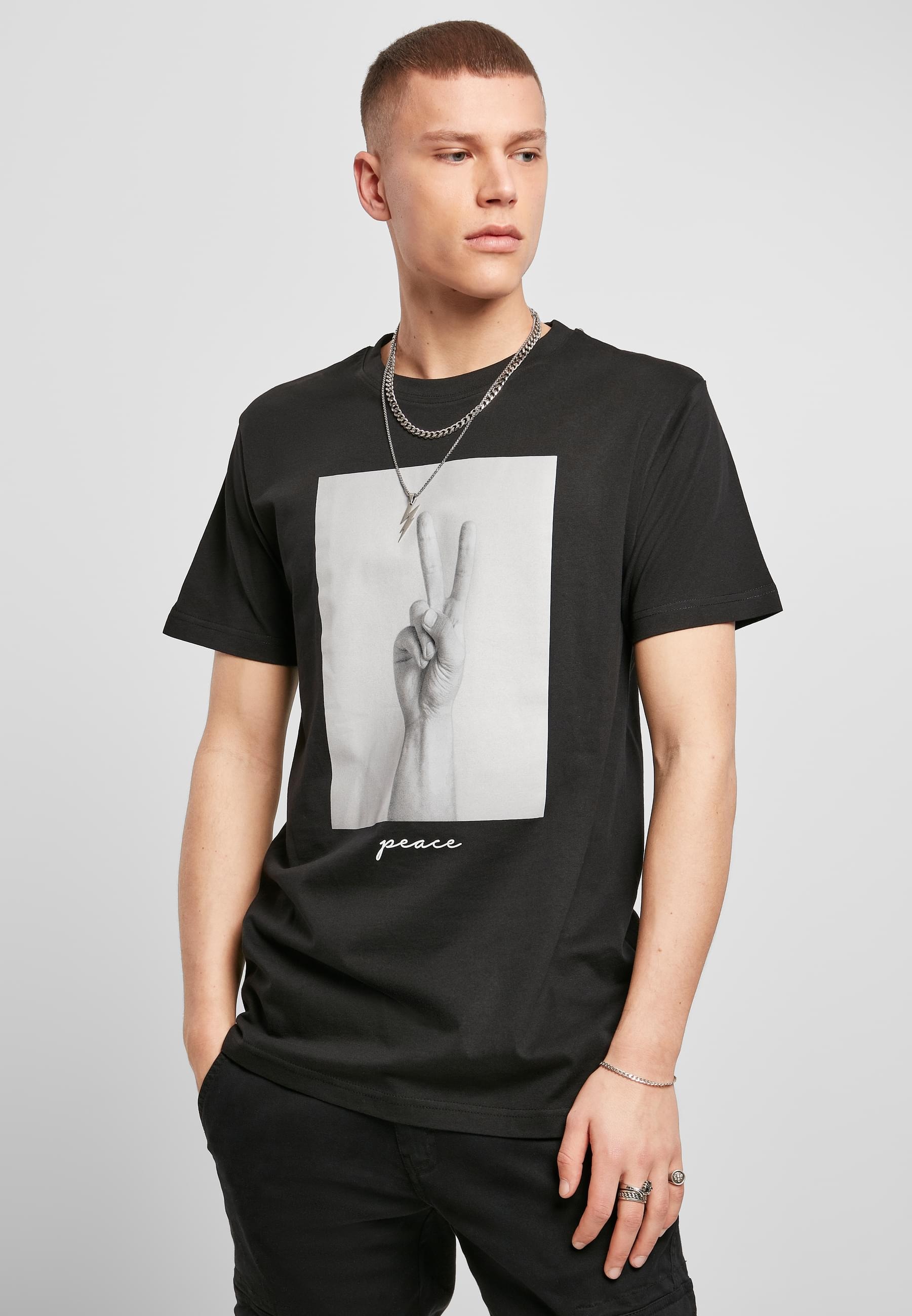 MisterTee T-Shirt »MisterTee Herren Peace Sign Tee«, (1 tlg.)