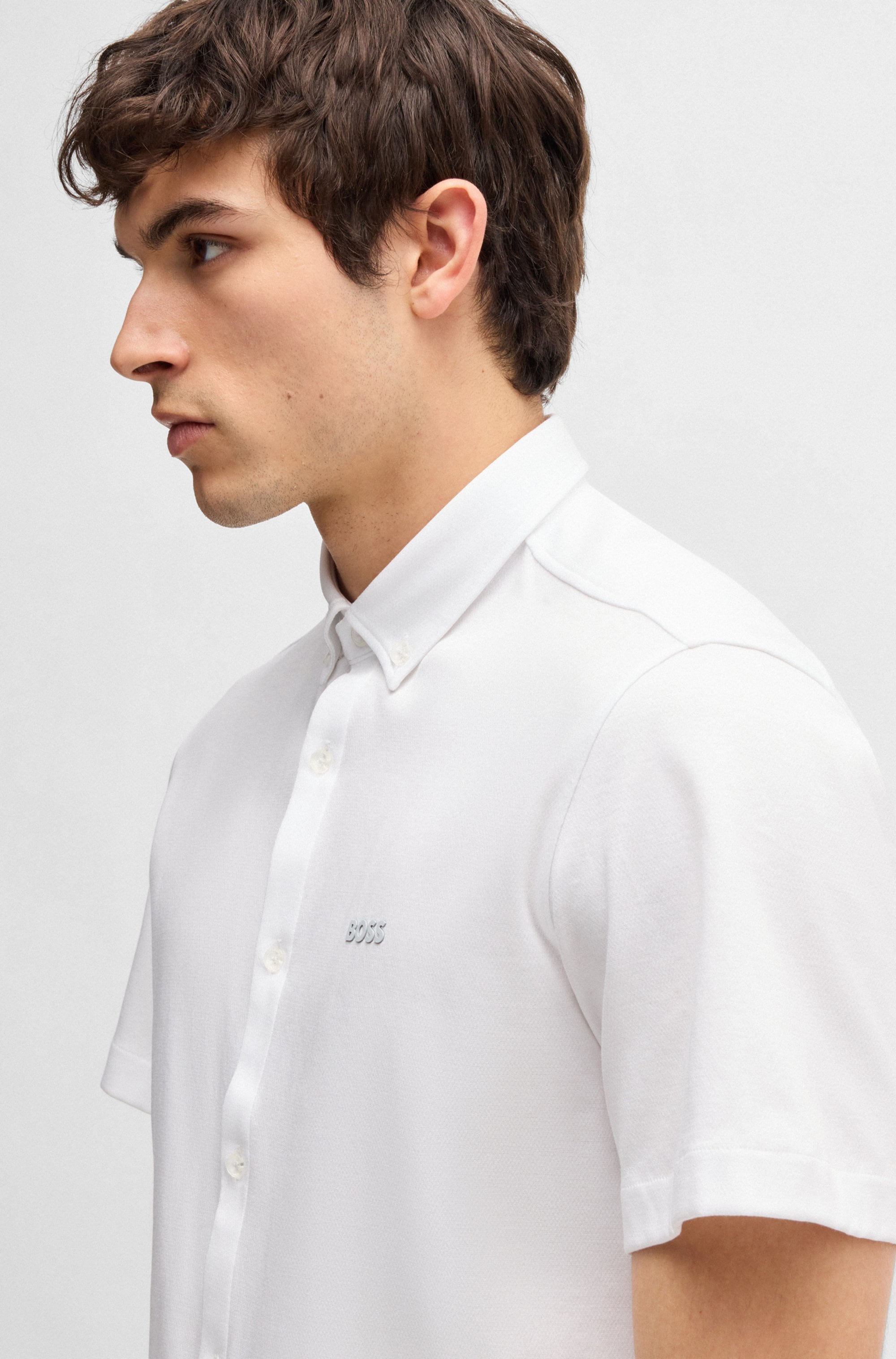 BOSS GREEN Kurzarmhemd »B MOTION S«, mit Logoschriftzug auf der Brust