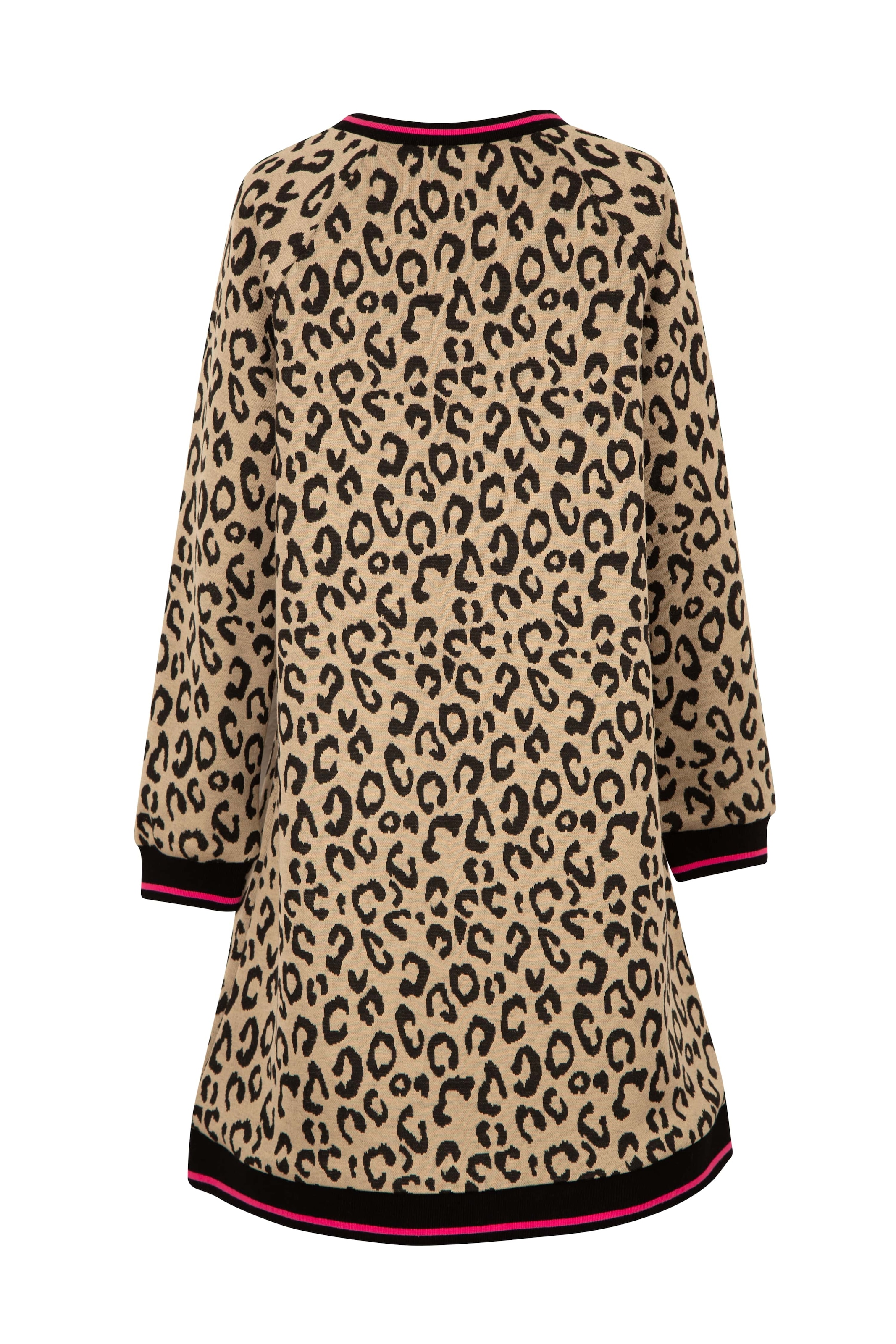happy girls Strickkleid, im tollen Leo-Allovermotiv mit kontrastierten Strickbündchen