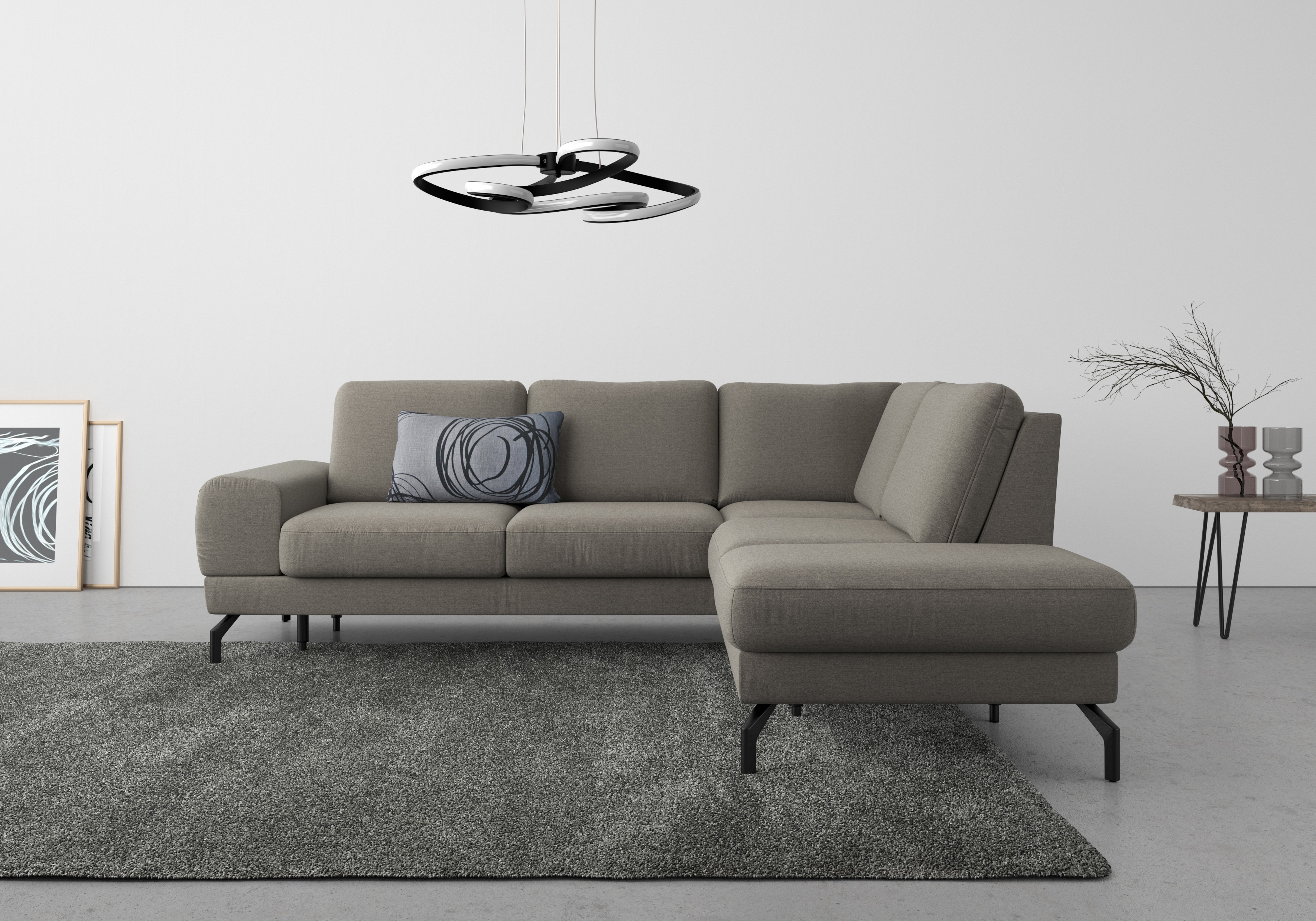Thumbnail - sit&more Ecksofa "Cinturo L-Form" inklusive Sitztiefenverstellung und Federkern, Sitzhöhe 48 cm