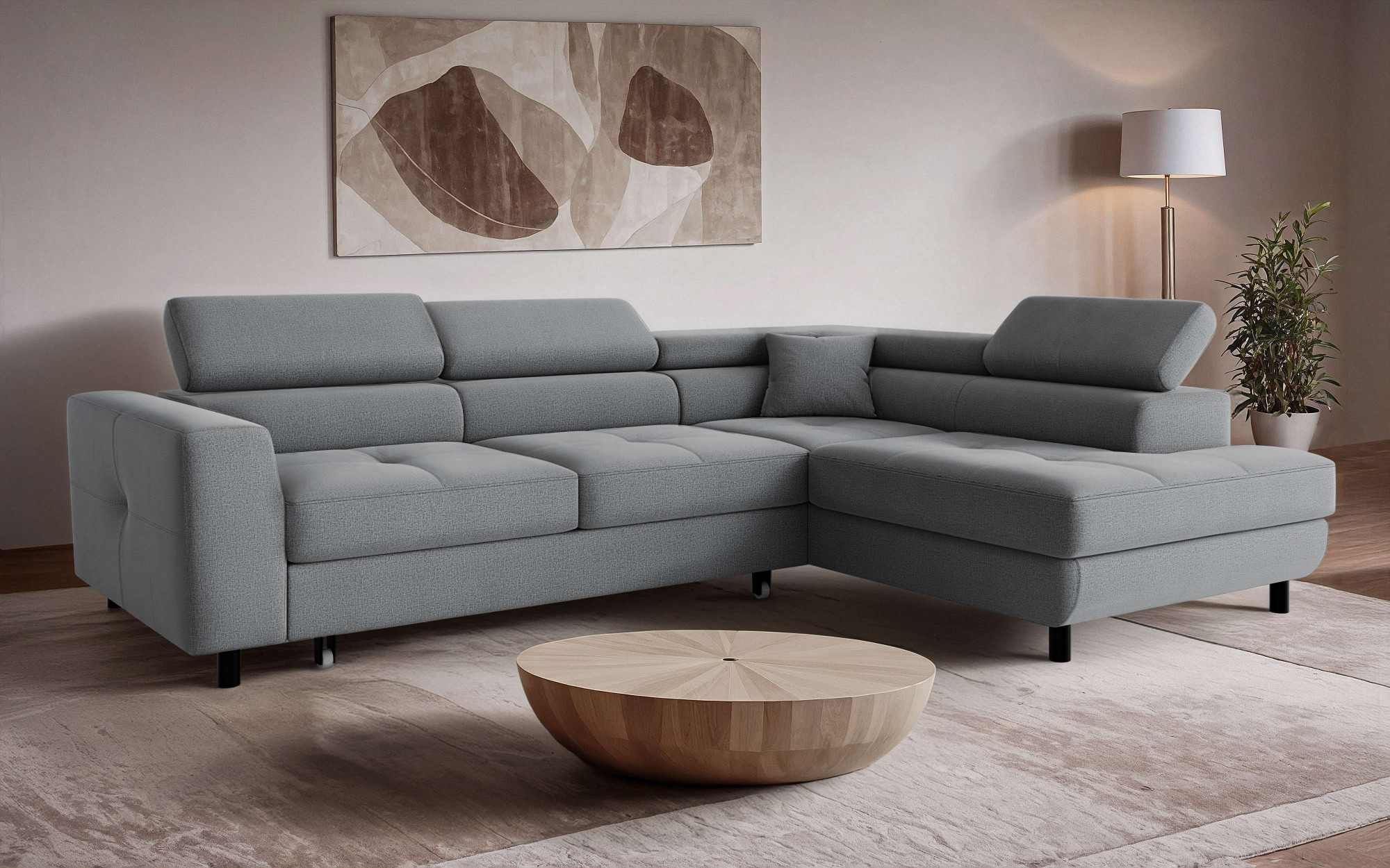 OTTO home Ecksofa "AADEN Schlafsofa 254 cm - OTTO. Verlässliche Qualität." mit Bettfunktion, Bettkasten, Kopfstützen, rechts/links bestellbar