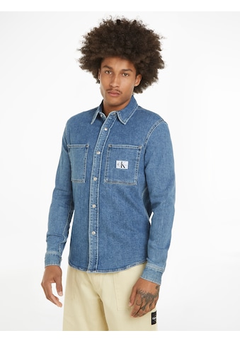 Jeanshemd »LINEAR SLIM DENIM SHIRT«, mit Calvin Klein Logo-Badge