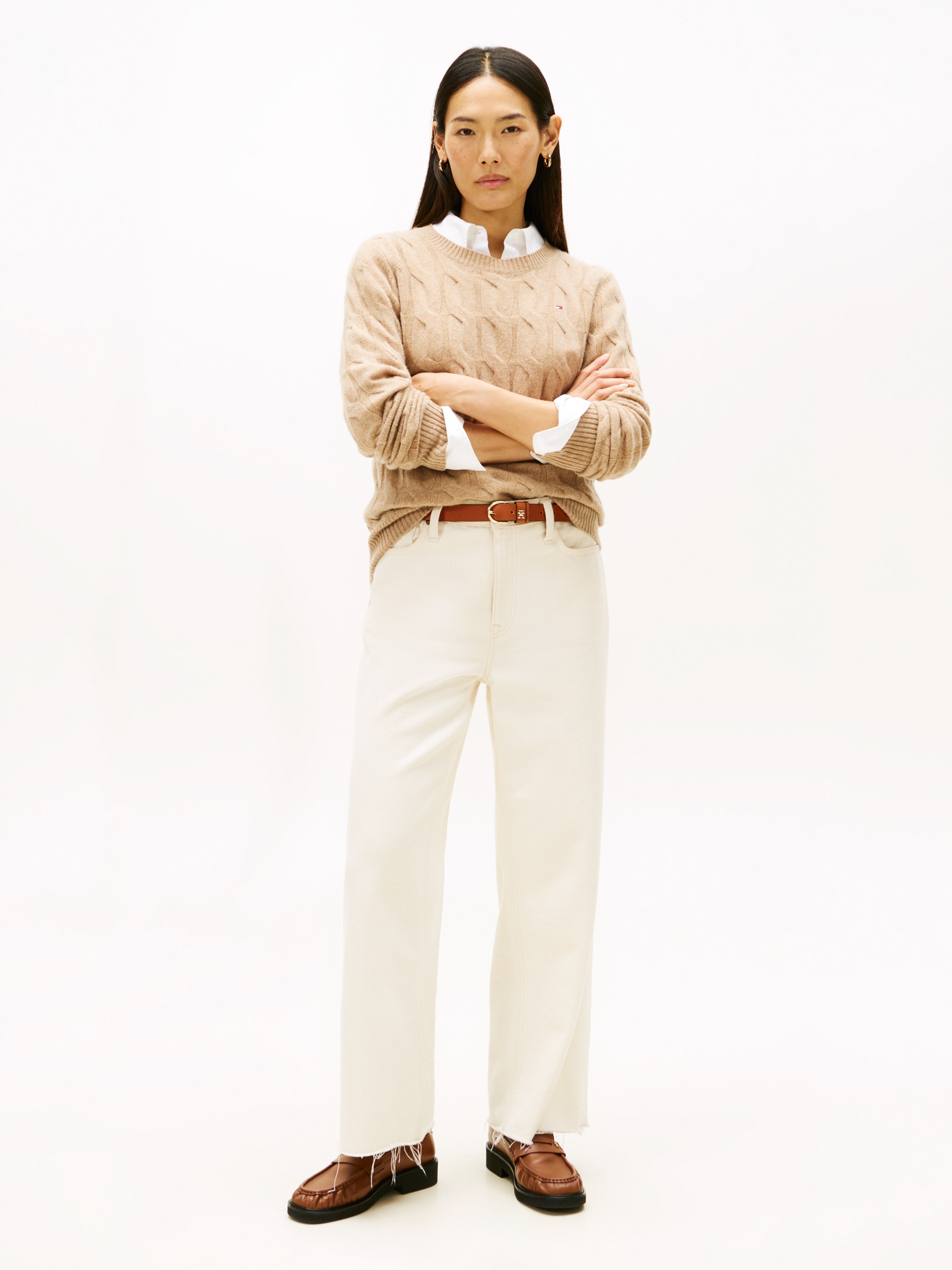 Thumbnail - Tommy Hilfiger Strickpullover "SOFT WOOL CABLE C-NK" Wolle, mit Zopfmuster