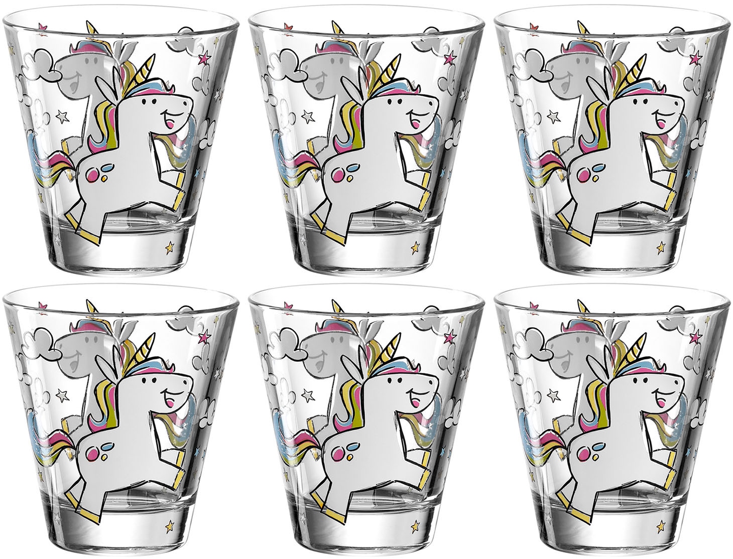 LEONARDO Kinderbecher "BAMBINIEinhorn" 215 ml, 6-teilig