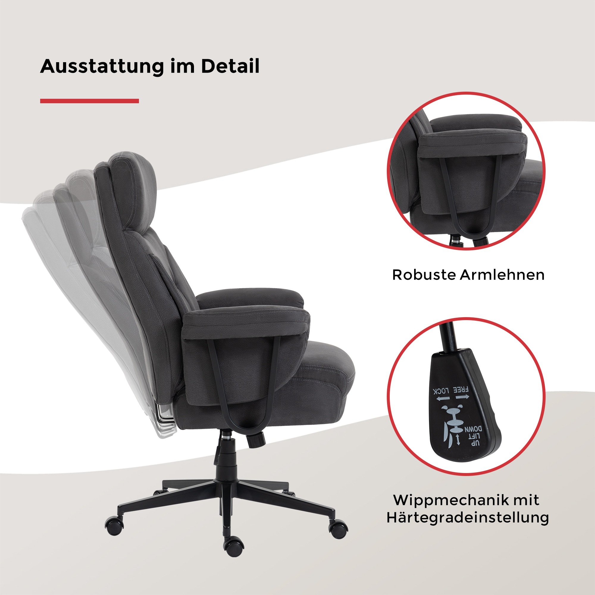 Duo Collection Chefsessel »Tiago XXL« () Belastbarkeit bis zu 150 kg, Taschenfederkern im Sitz