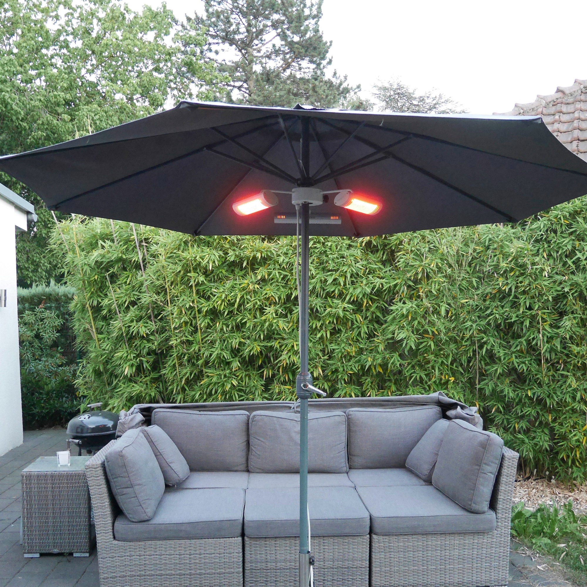 Vasner Heizstrahler »Sonnenschirm, silber, Umbrella X30«, 3000 W, mit Fernbedienung, für Terrassen- und Gastronomieschirme