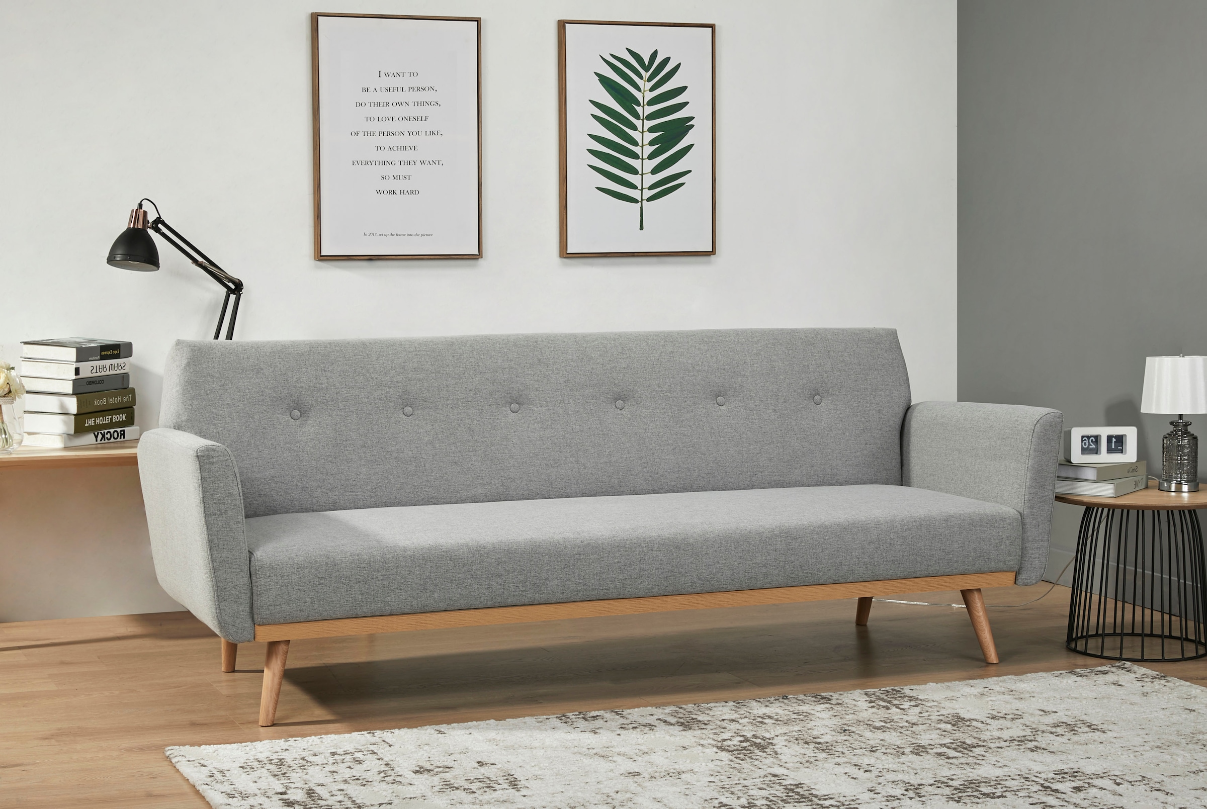 SalesFever Schlafsofa, Knopfheftung an der Rückenfläche