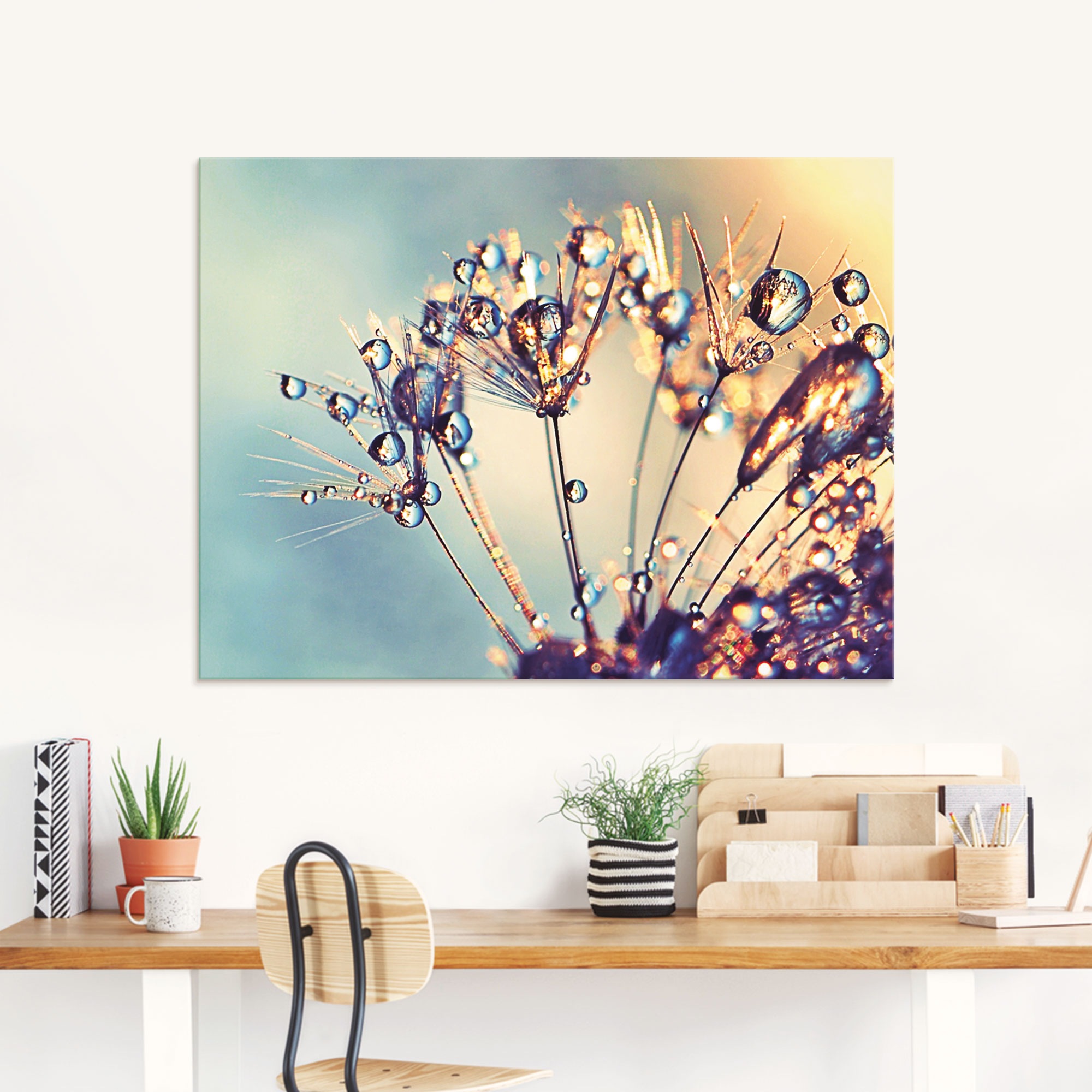 Artland Glasbild "Pusteblume Glitzertau" Blumen 1 Stk. tlg. in verschiedene günstig online kaufen