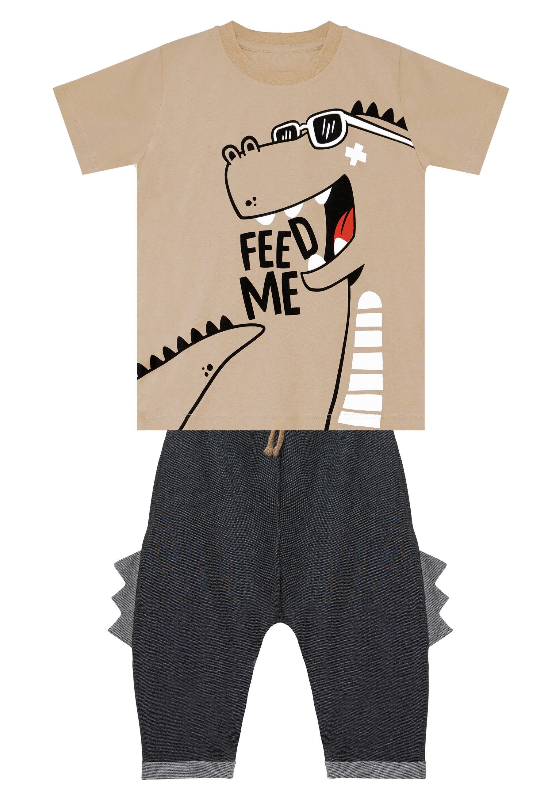 Denokids Hausanzug »Hungry Dino«, (2 tlg.), mit Dino-Aufdruck
