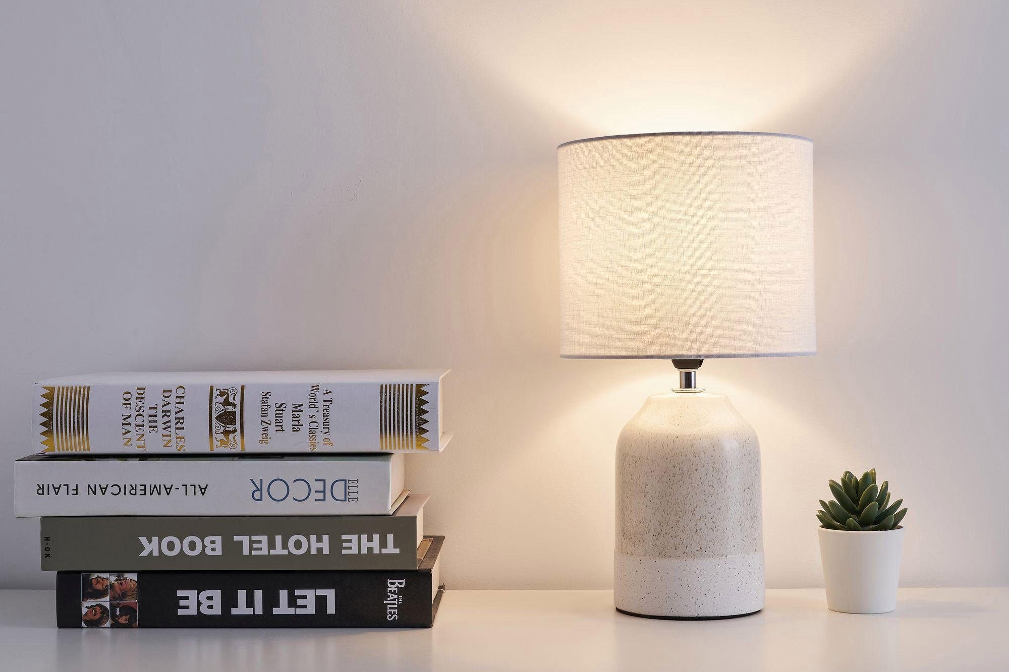 Pauleen Tischleuchte »Sandy Glow max. 20W 230V Stoffschirm Keramik«, 1 flammig, Leuchtmittel E14 | ohne Leuchtmittel, Stoffschirm, Keramik, E14 - Lieferumfang ohne Leuchtmittel