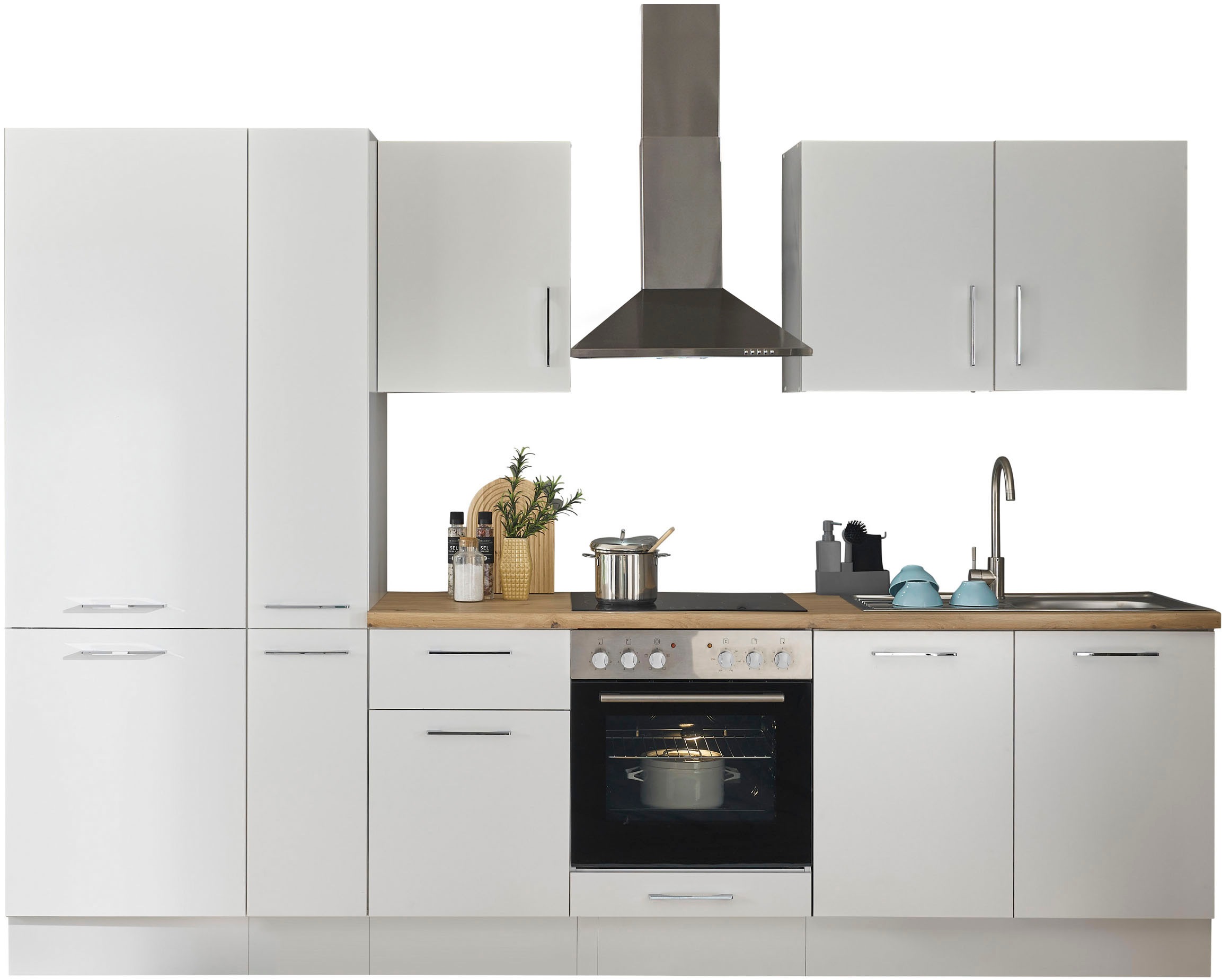 BASIC by Balculina Küchenzeile »Turin« Breite 300 cm, wahlweise mit E-Geräten