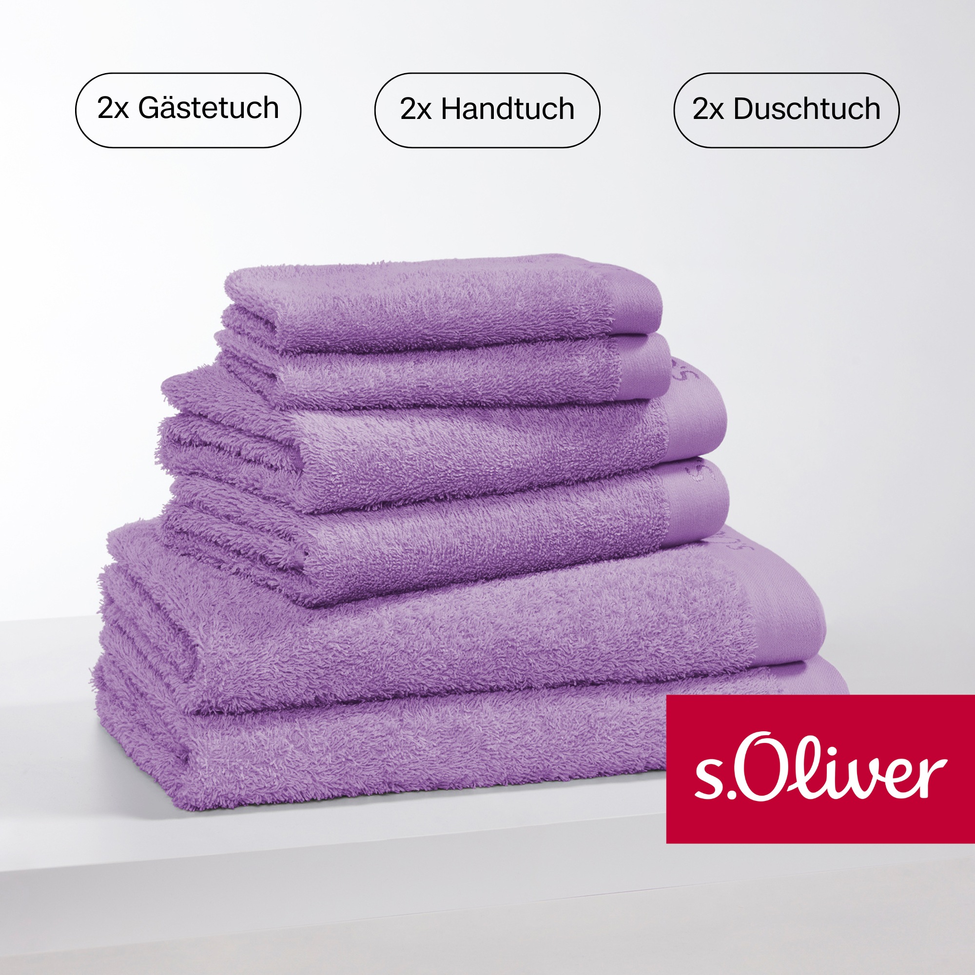 s.Oliver Handtuch Set "s. Oliver, besonders weich und saugfähig,", (Set, 6 St., 2 Gästetücher 30x50 cm-2 Handtücher 50x1