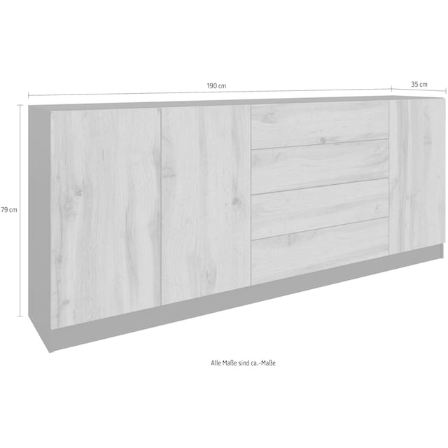 borchardt Möbel Sideboard »Vaasa«, Breite 190 cm | BAUR