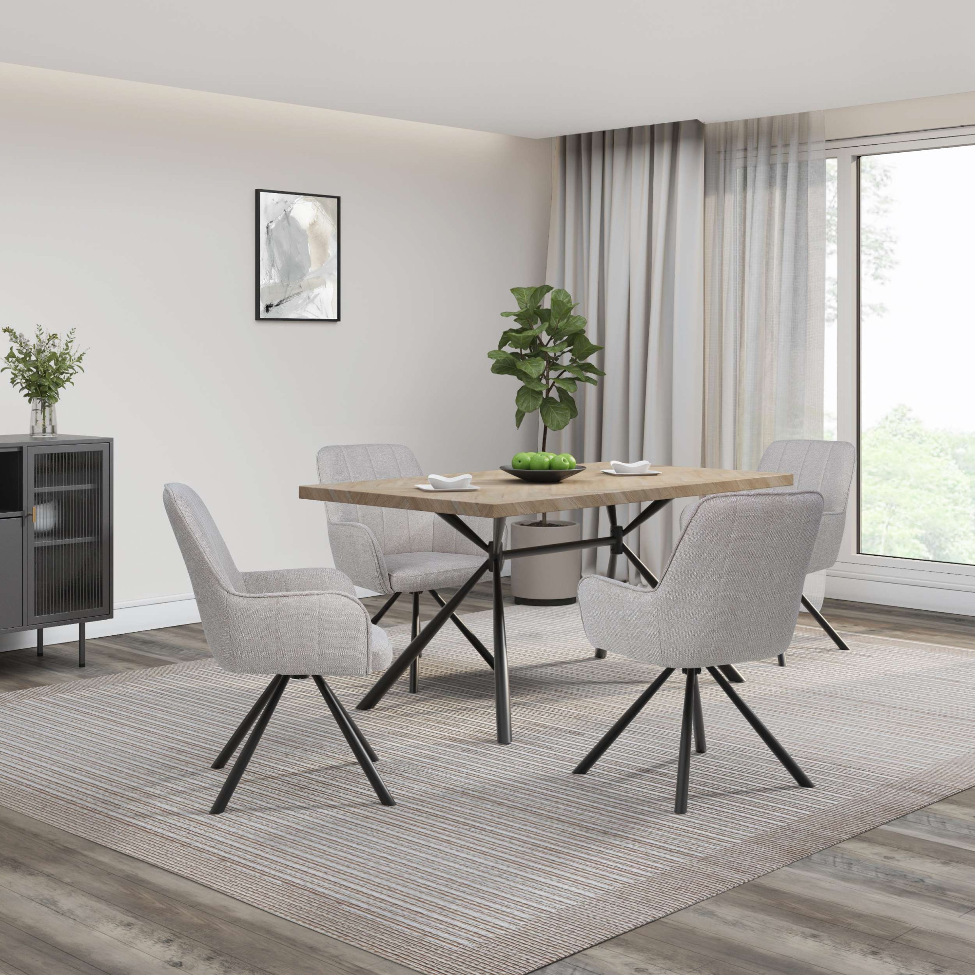 OTTO home Esszimmerstuhl »Flaurent« () 2 Stk.gepolsterte Rückenlehne, Armlehne und Sitzfläche, Sitzhöhe 50 cm