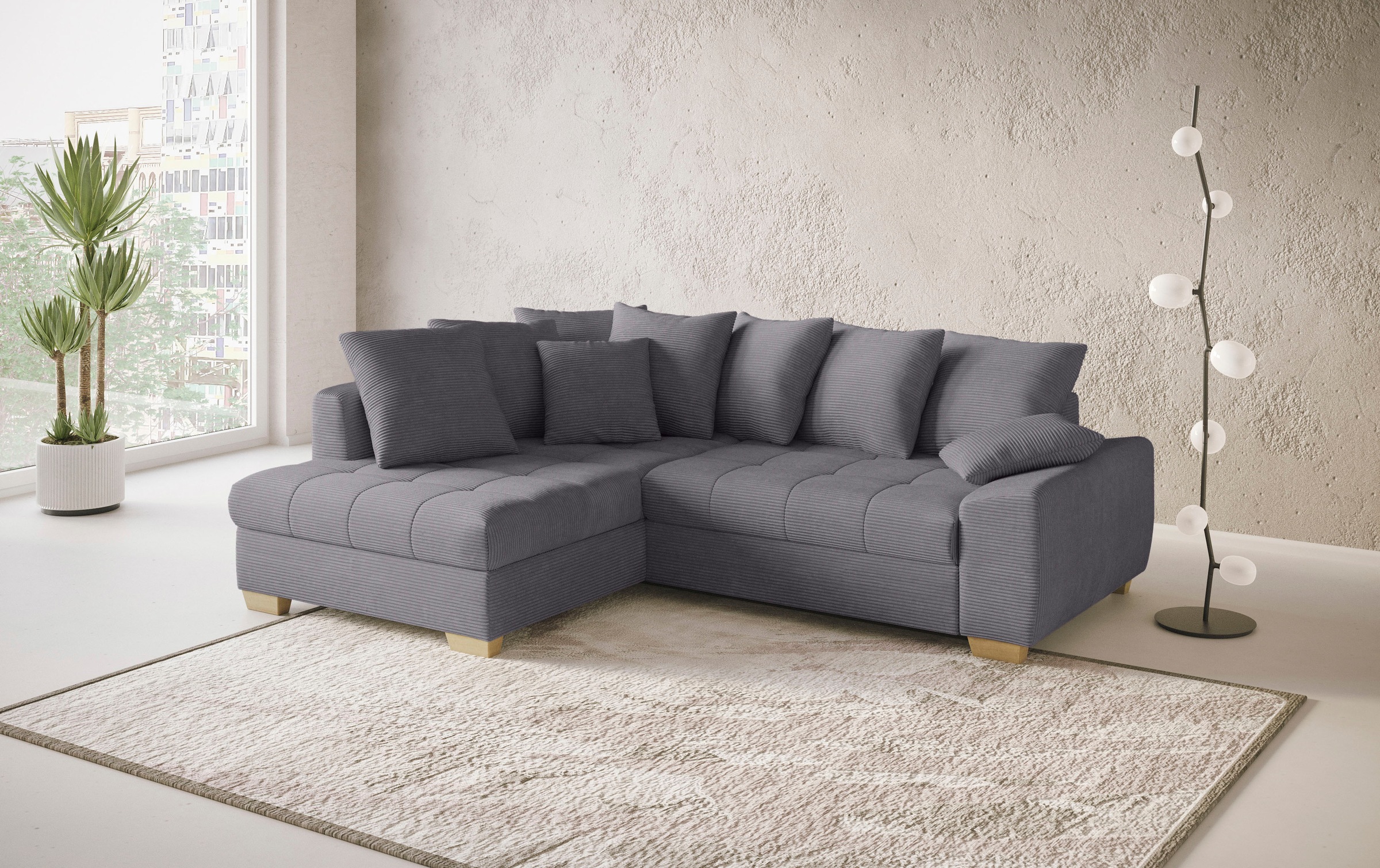 Mr. Couch Ecksofa »Nikita II, L-Form«, Wahlweise mit Kaltschaum, EasyBett, Bettkasten