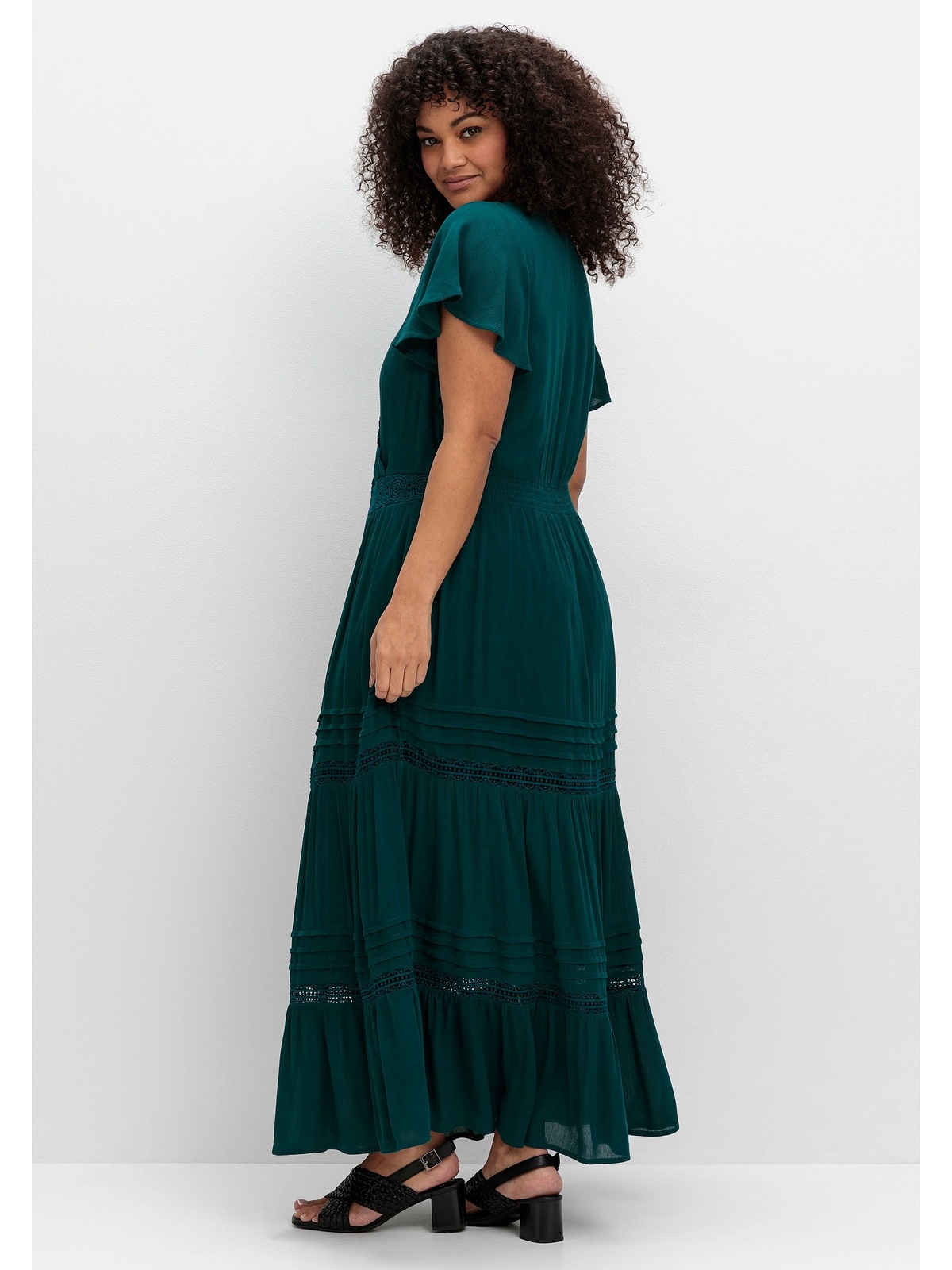 sheego by Joe Browns Maxikleid »Große Größen«, in Wickeloptik, mit Stufenvolant