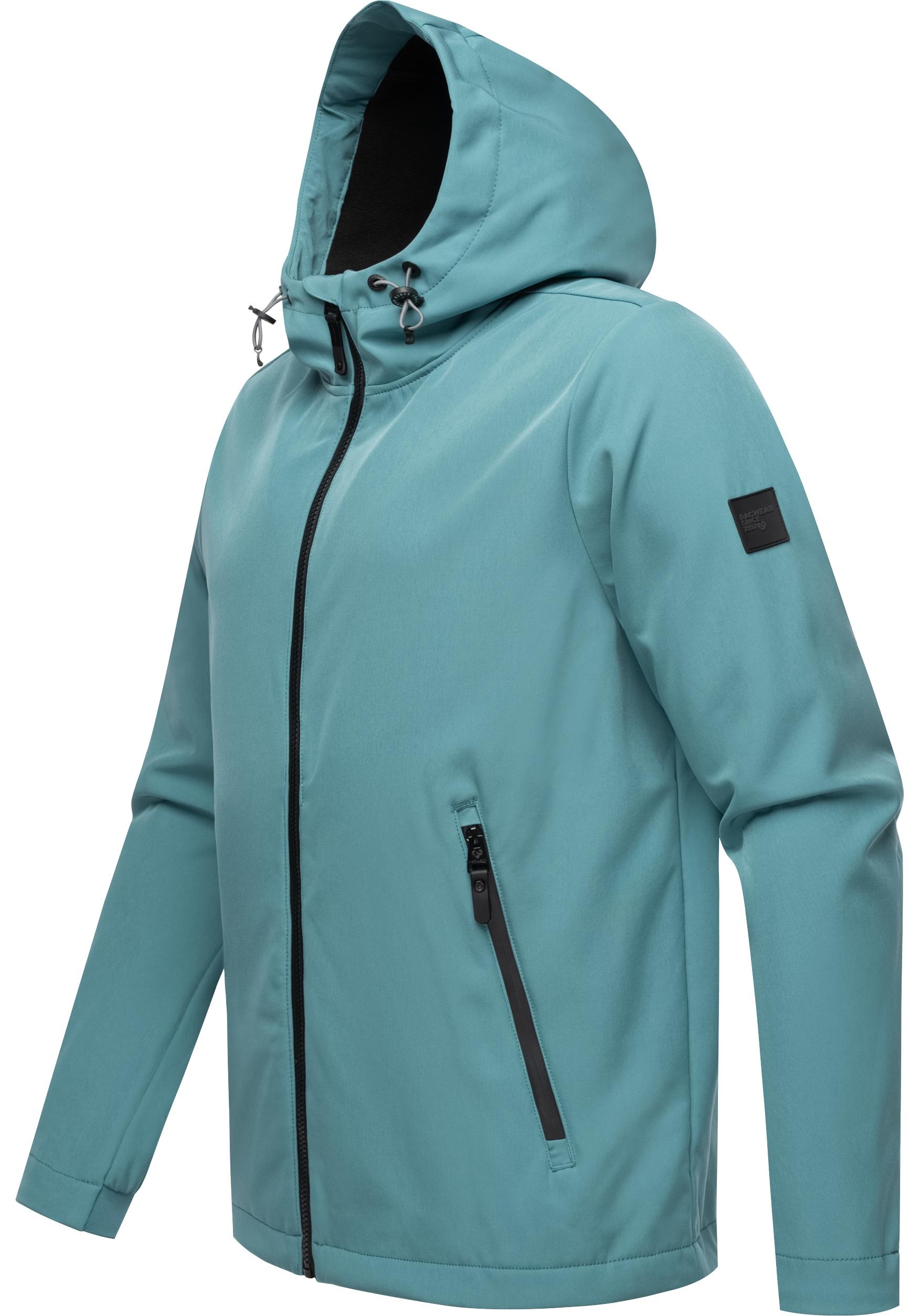 Ragwear Softshelljacke »Shellwie Warm«, mit Kapuze, wasserdichte Herren Übergangsjacke mit großer Kapuze