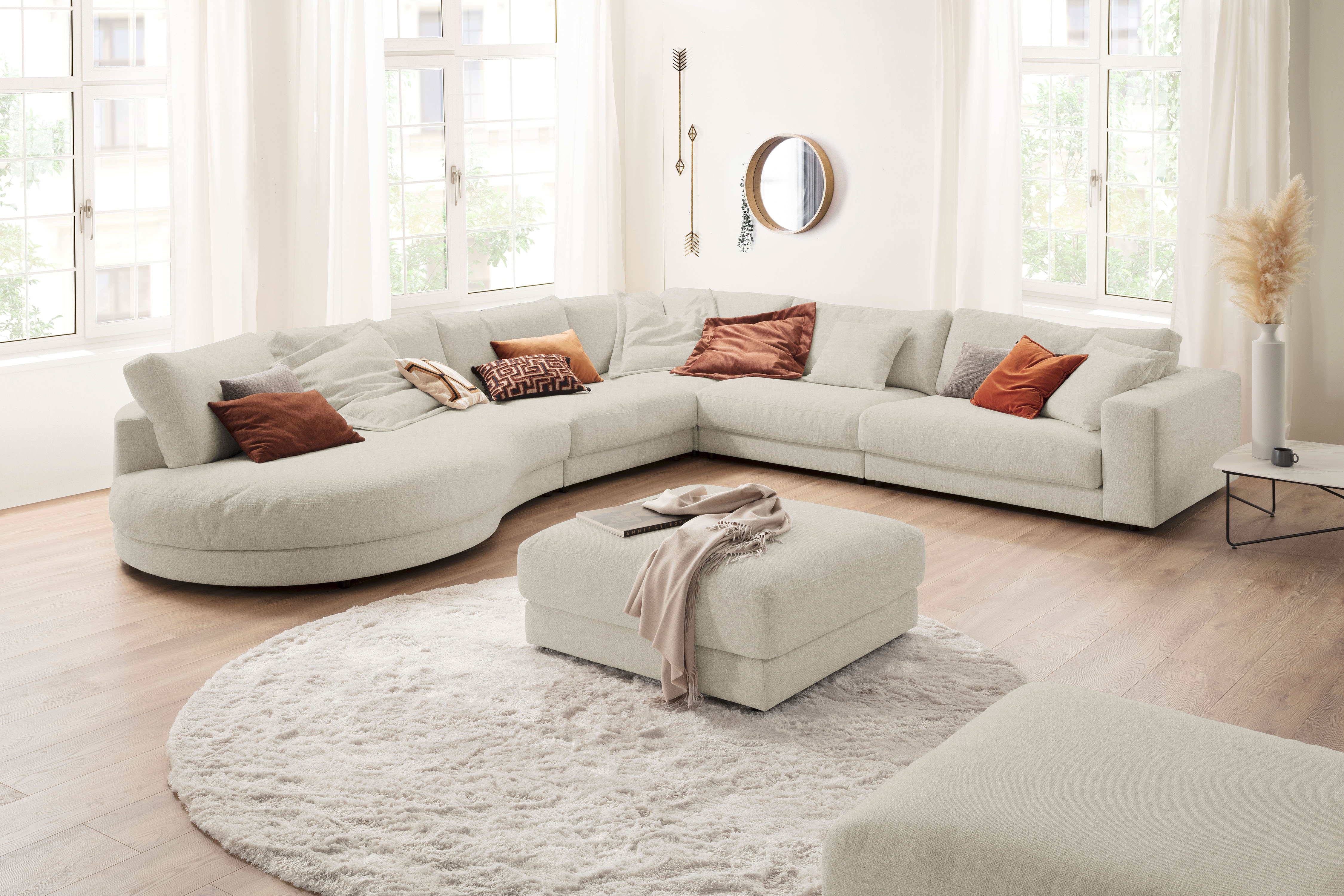 3C Candy Ecksofa "Enisa II, bequem und komfortabel, Mega Familiensofa, L-Form" incl. 3 Flatterkissen, wahlweise mit Flecken-Schutz-Bezug Easy care