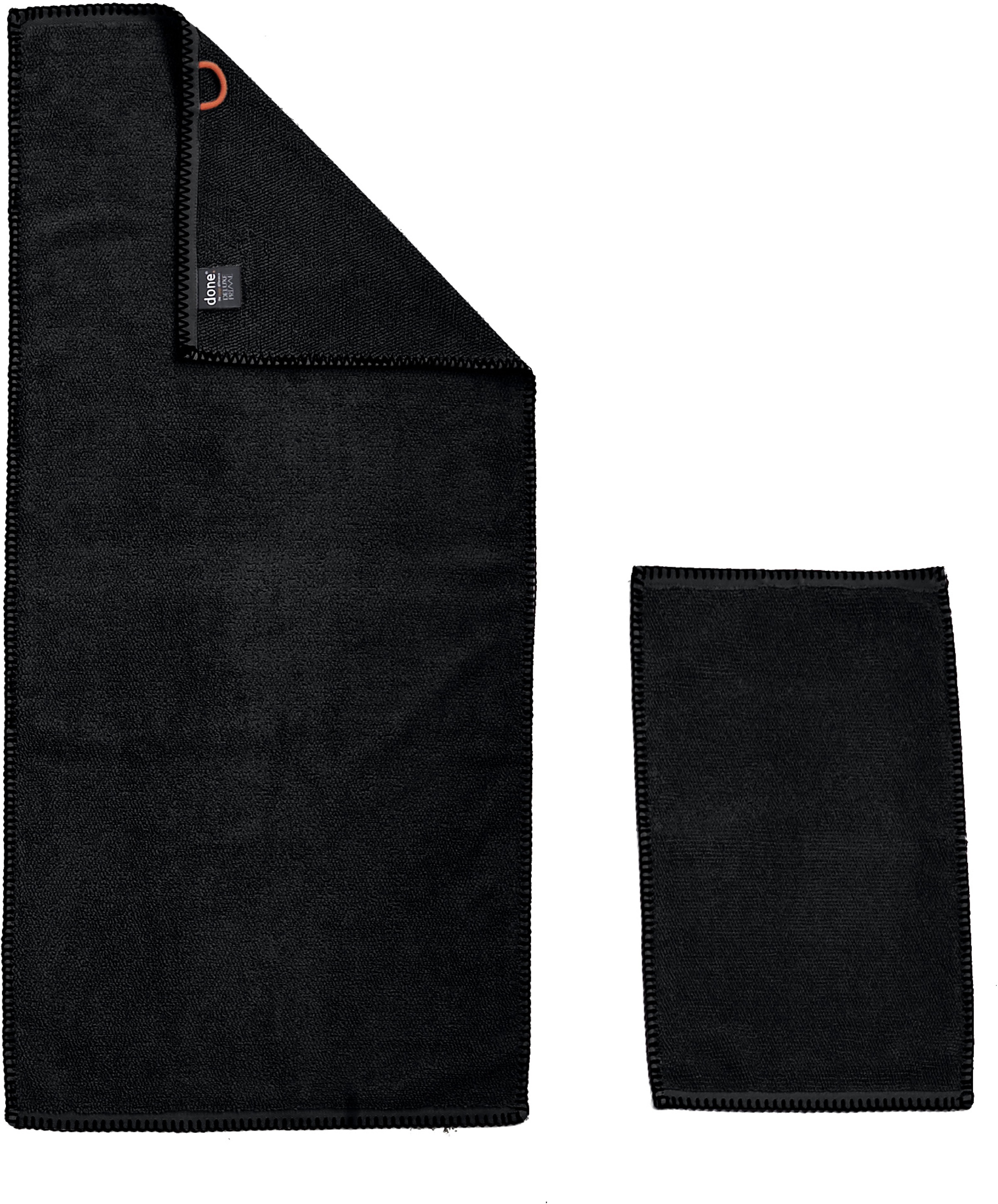 done.® Handtuch Set »Deluxe Prime«, (Set, 4 St., 2 Gästetücher (30x50 cm)-2 Handtücher (50x100 cm), mit einfassender Ziernaht in schwarz