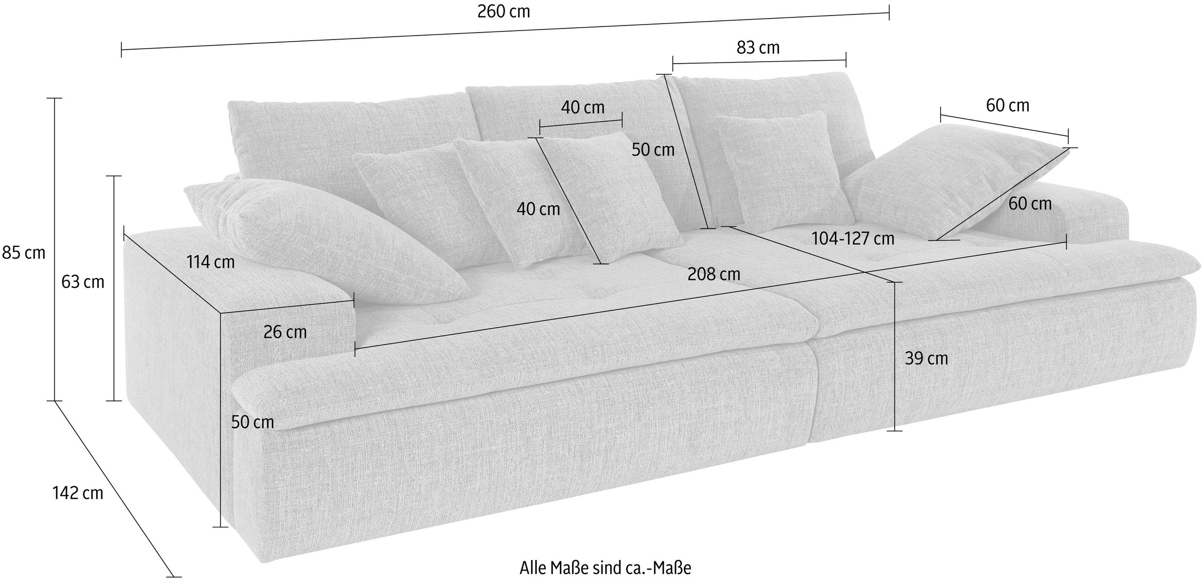 INOSIGN BigSofa »Haiti«, wahlweise mit Kaltschaum (140kg Belastung