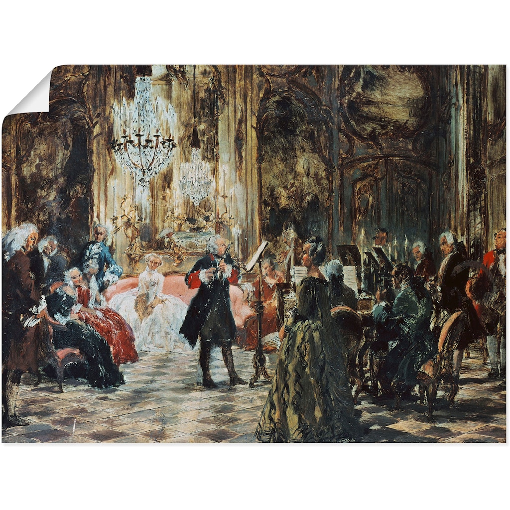 Artland Wandbild »Flötenkonzert Friedrich des Großen.«, Orchester & Bands, (1 St.)