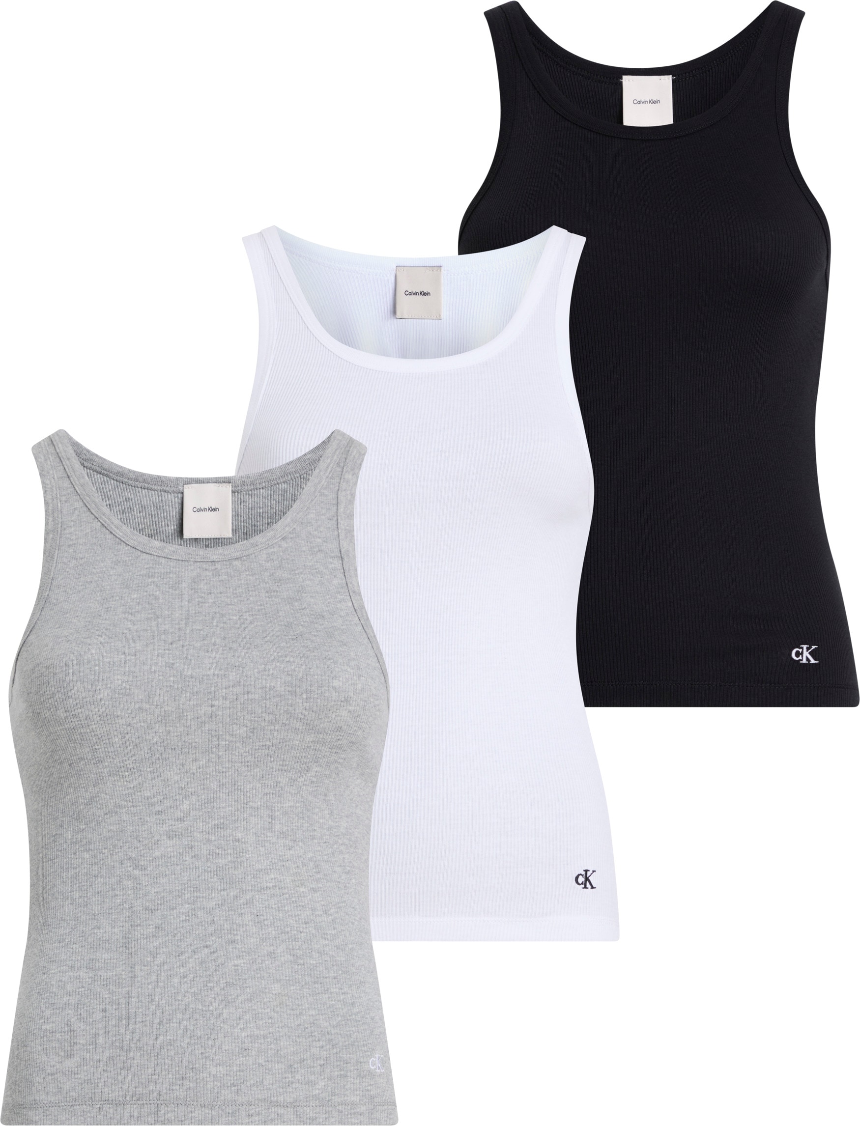 Calvin Klein Underwear Tanktop »SCOOP NECK COTTON TANK 3PK«, (Packung, 3 tlg., 3er-Pack), mit Logostickerei