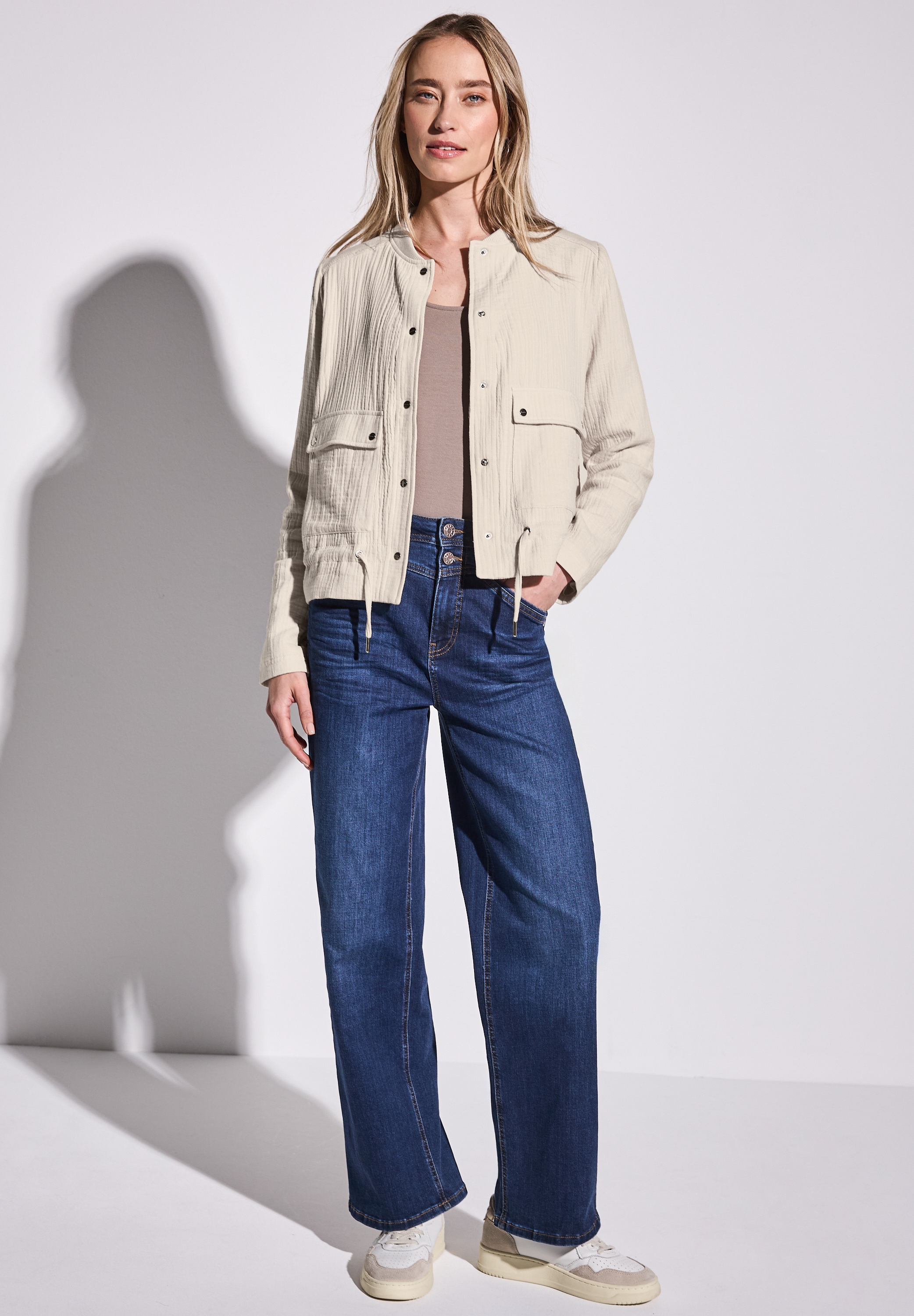 STREET ONE Kurzjacke, ohne Kapuze, aus reiner Baumwolle