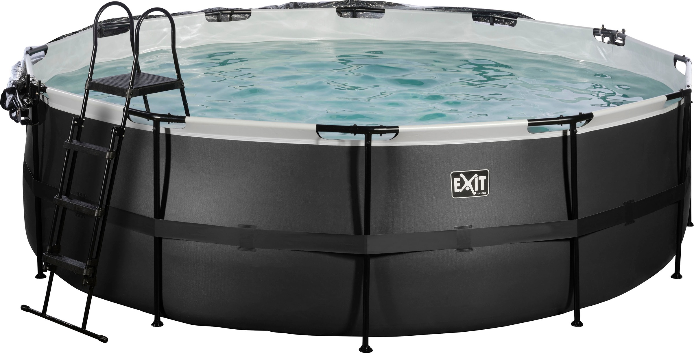 EXIT Framepool »inkl. multifunktionaler Poolabdeckung und Sicherheitsleiter«, (Set, 4 tlg.), ØxH: 450x122 cm, mit Sandfilteranlage