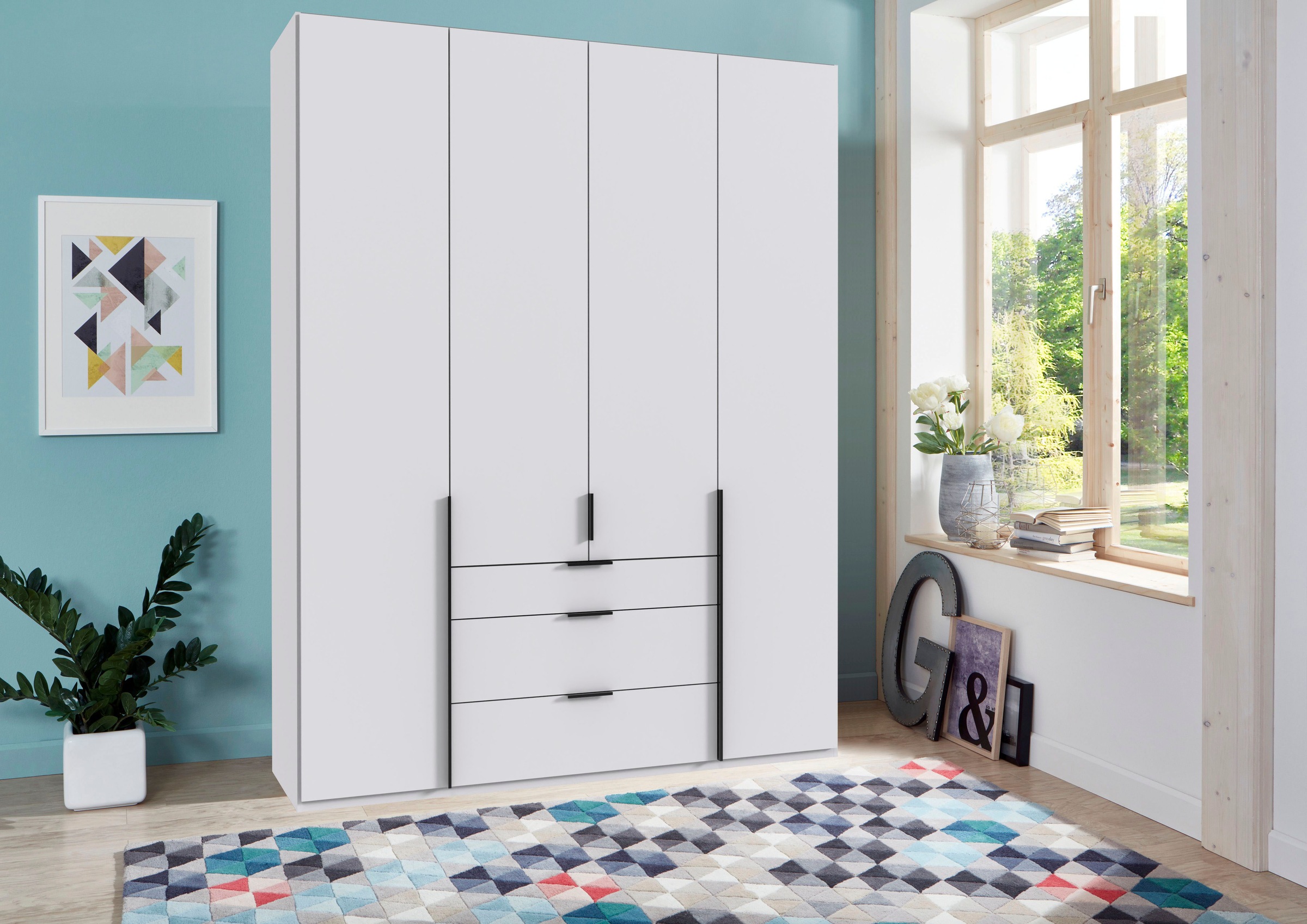 Wimex Drehtürenschrank "Mugano" mit langen oder kurzen Griffen aus Metall, günstig online kaufen