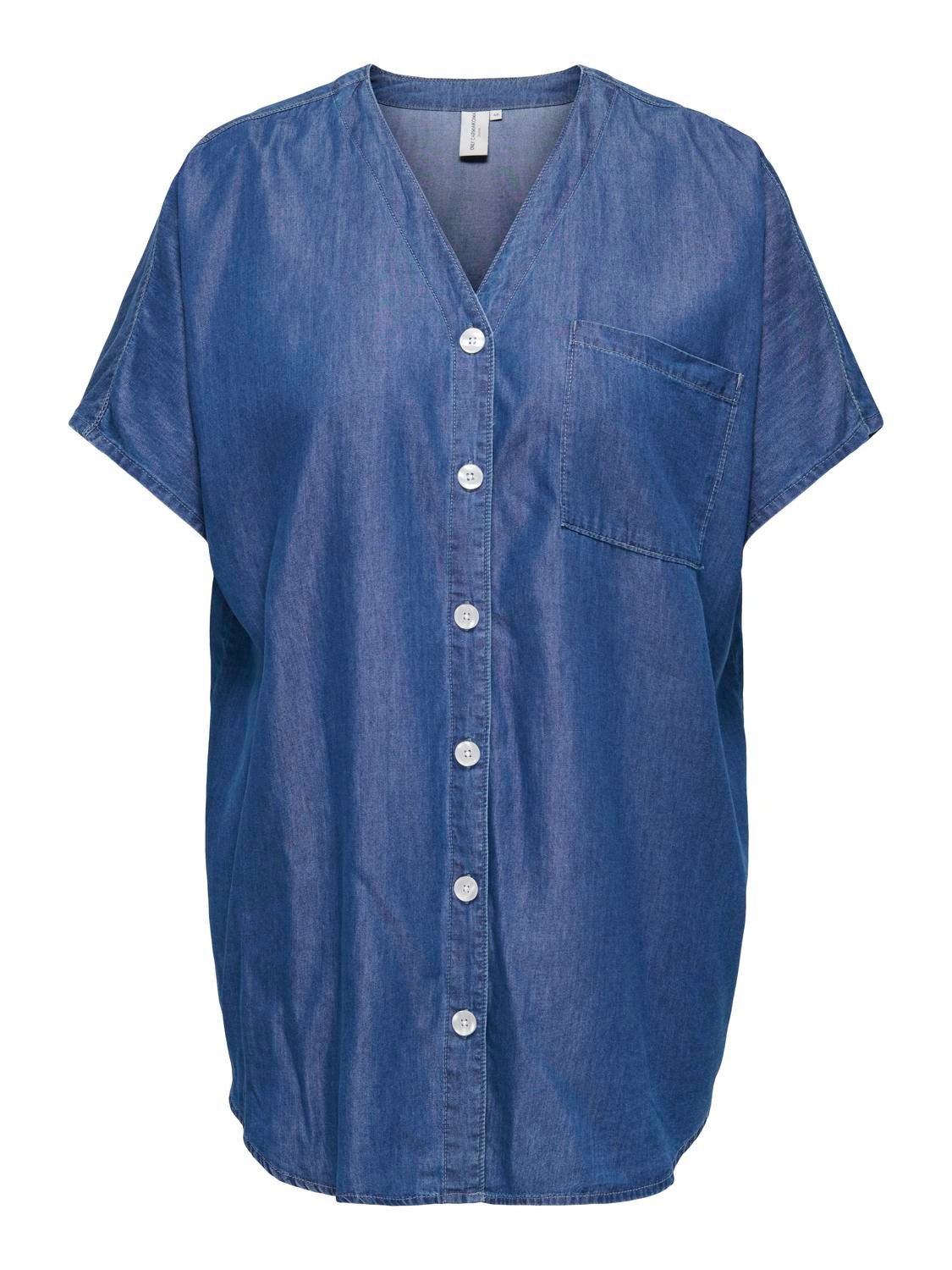 ONLY CARMAKOMA Kurzarmbluse "CARBEA S/S TUNIC DNM GUA"