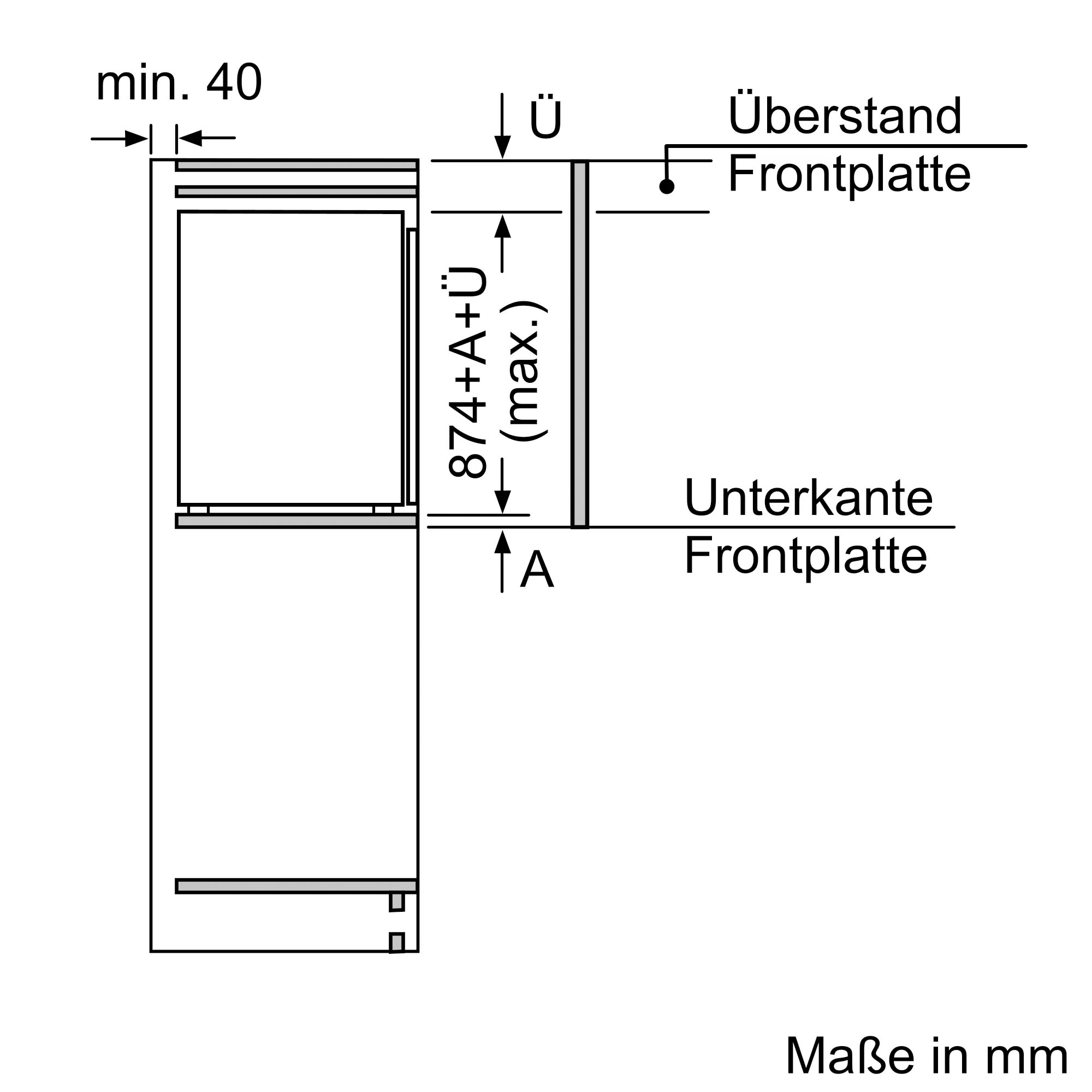 NEFF Einbaukühlschrank »KI2222FE0«, KI2222FE0, 87,4 cm hoch, 56 cm breit, Fresh Safe: Schublade für flexible Lagerung von Obst & Gemüse