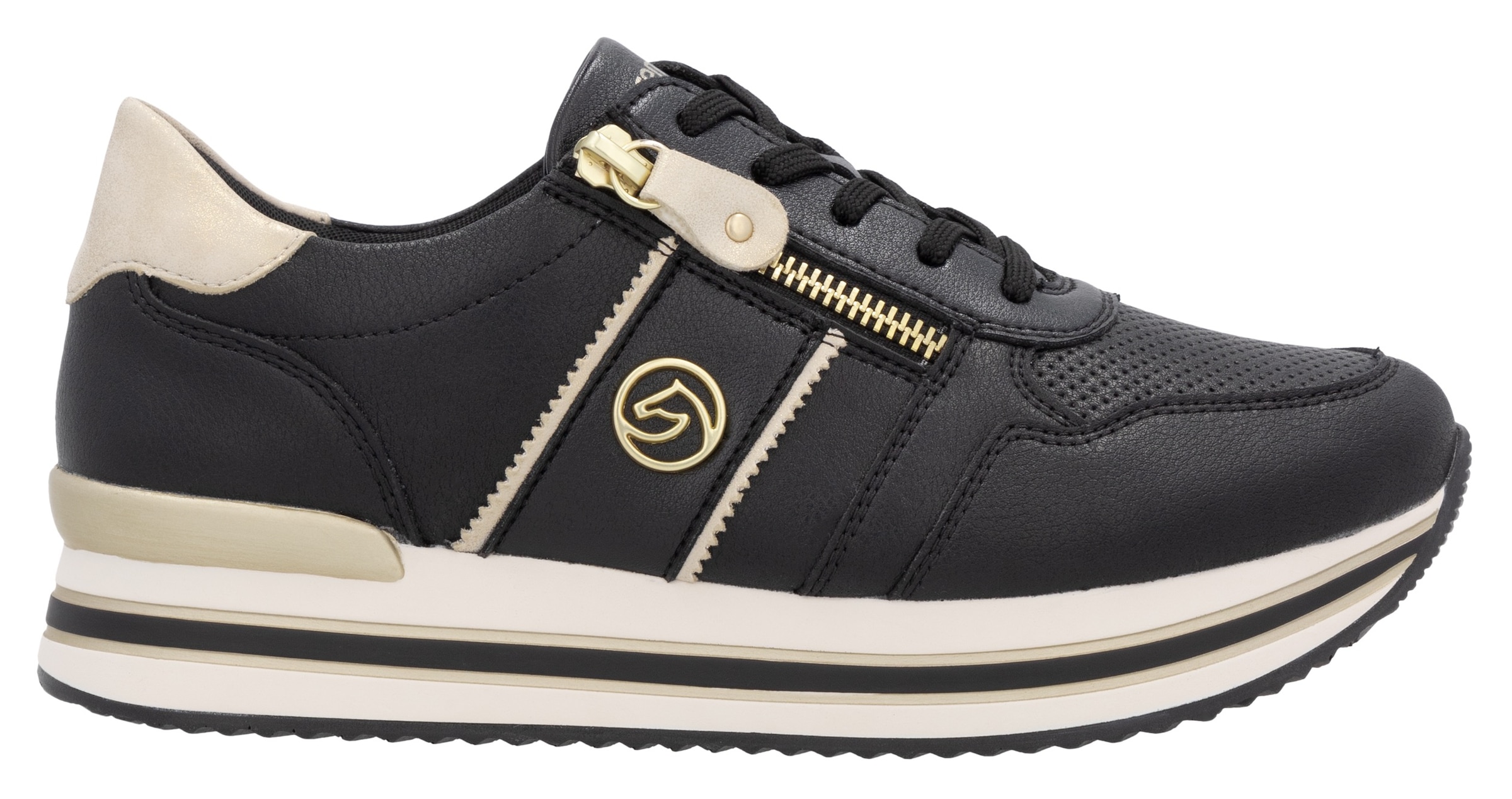 Remonte Plateausneaker, Freizeitschuh, Halbschuh, Schnürschuh mit seitlichem Reißverschluss