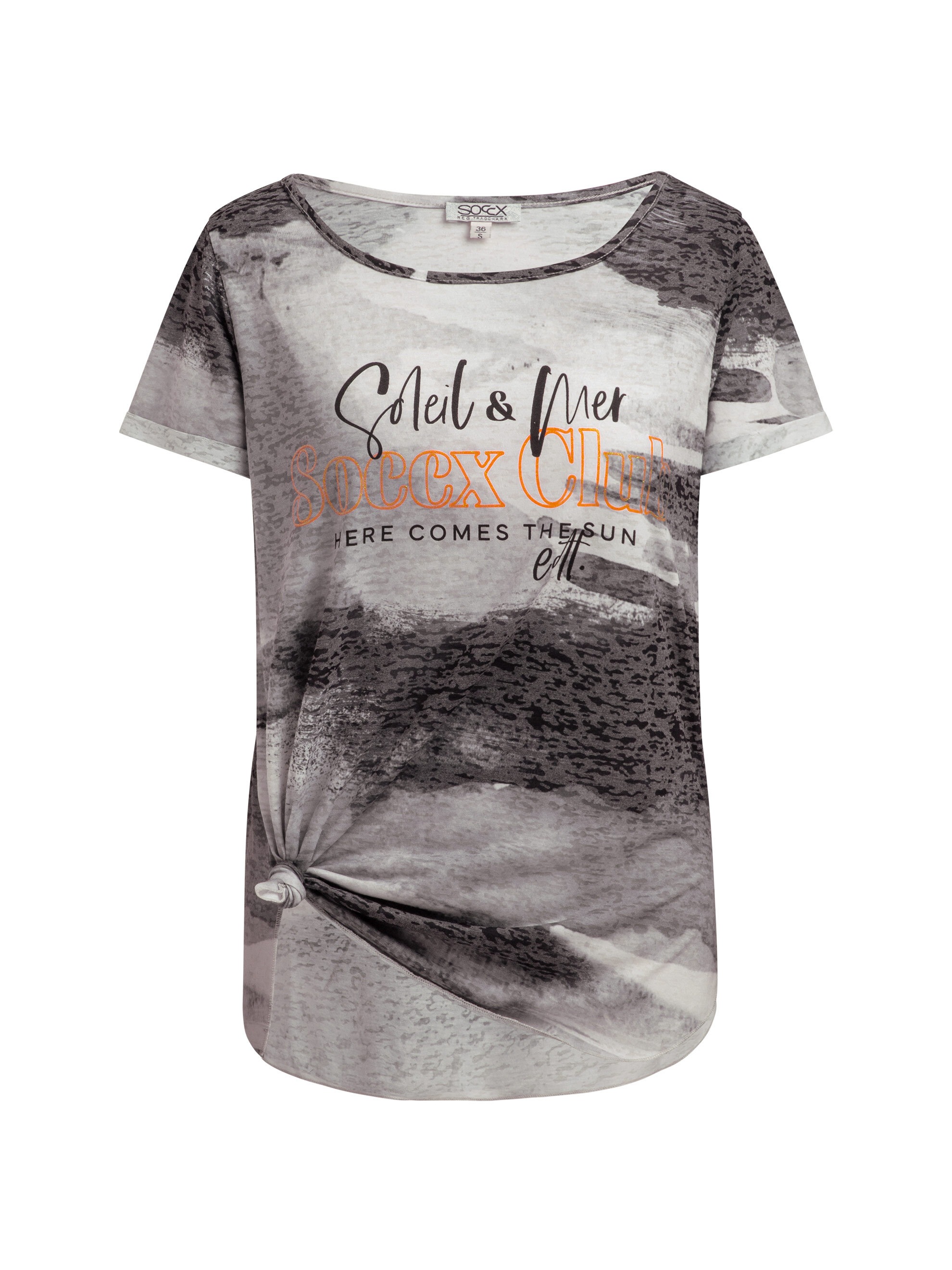 SOCCX Rundhalsshirt mit Seitenschlitze