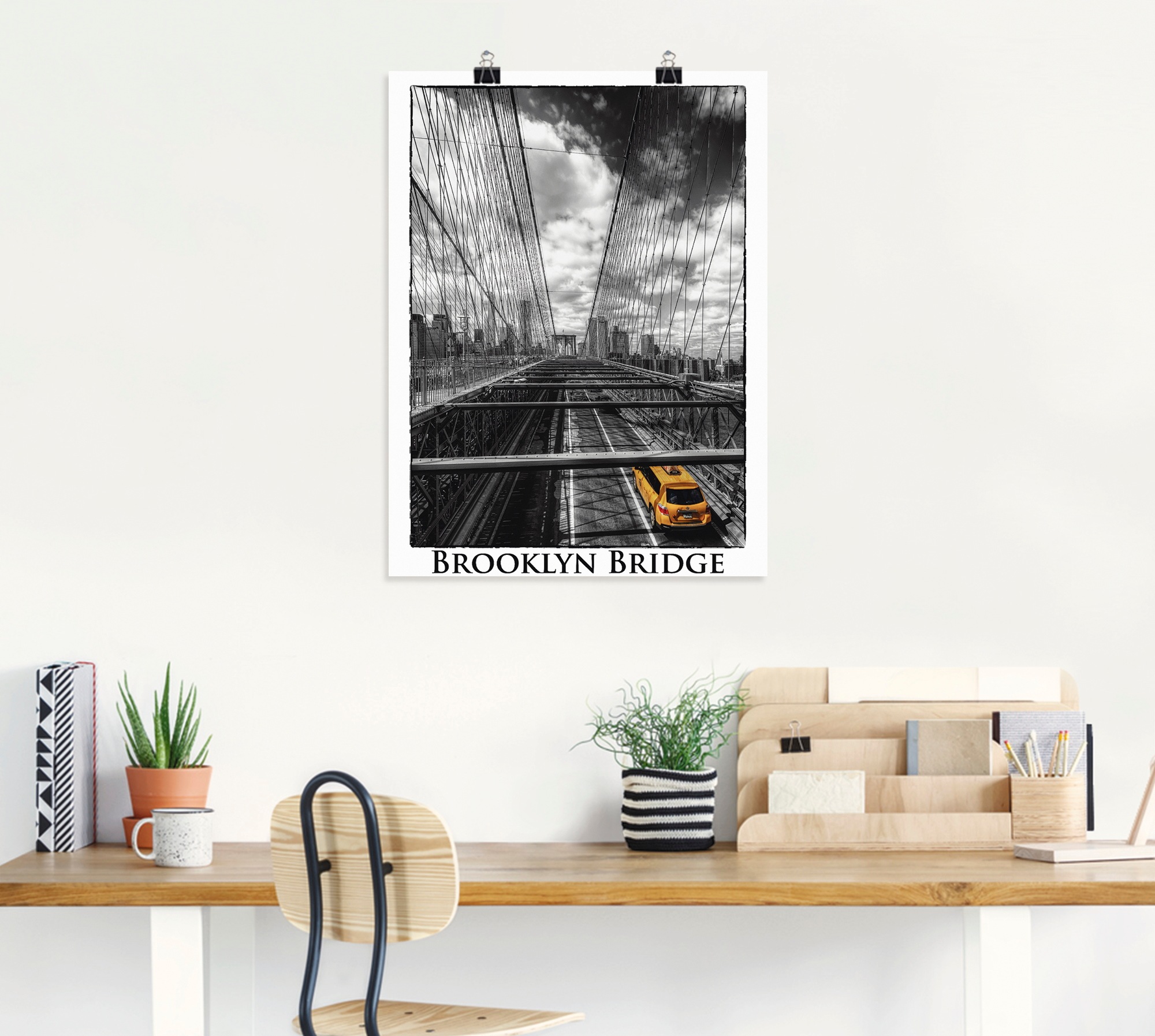 Artland Poster »New York Brooklyn Bridge«, Brücken, (1 St.), als Leinwandbild, Wandaufkleber oder Poster in versch. Größen